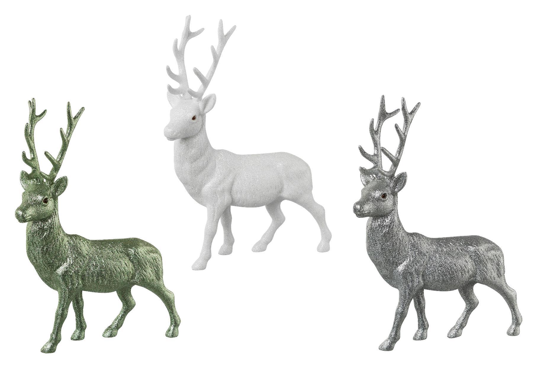 Dekor Szarvas Leo - Zöld/Fehér, modern, Műanyag (27/5/19cm)