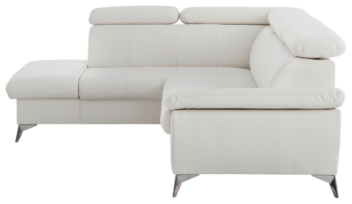 Ecksofa mit Schlaffunktion und Bettkasten Gisele Weiß - Chromfarben/Weiß, KONVENTIONELL, Textil (209/256cm) - Livetastic