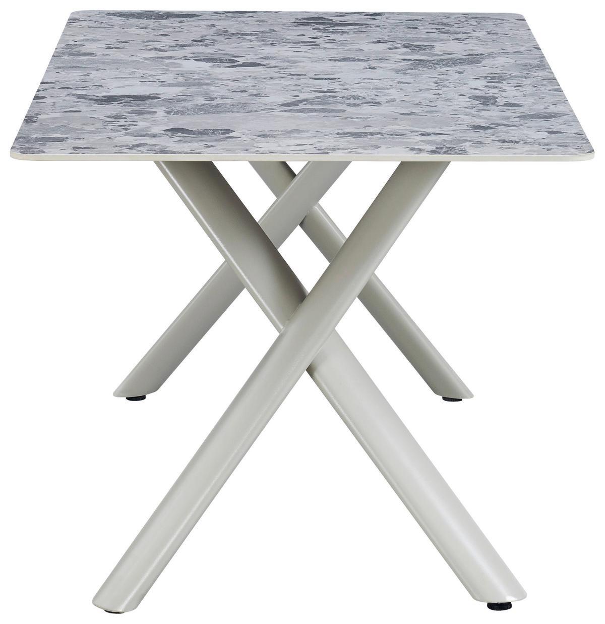 Jedálenský stôl ROBIN 180 - sivá/béžová, Design, kov/kameň (180/76/90cm) - Mömax