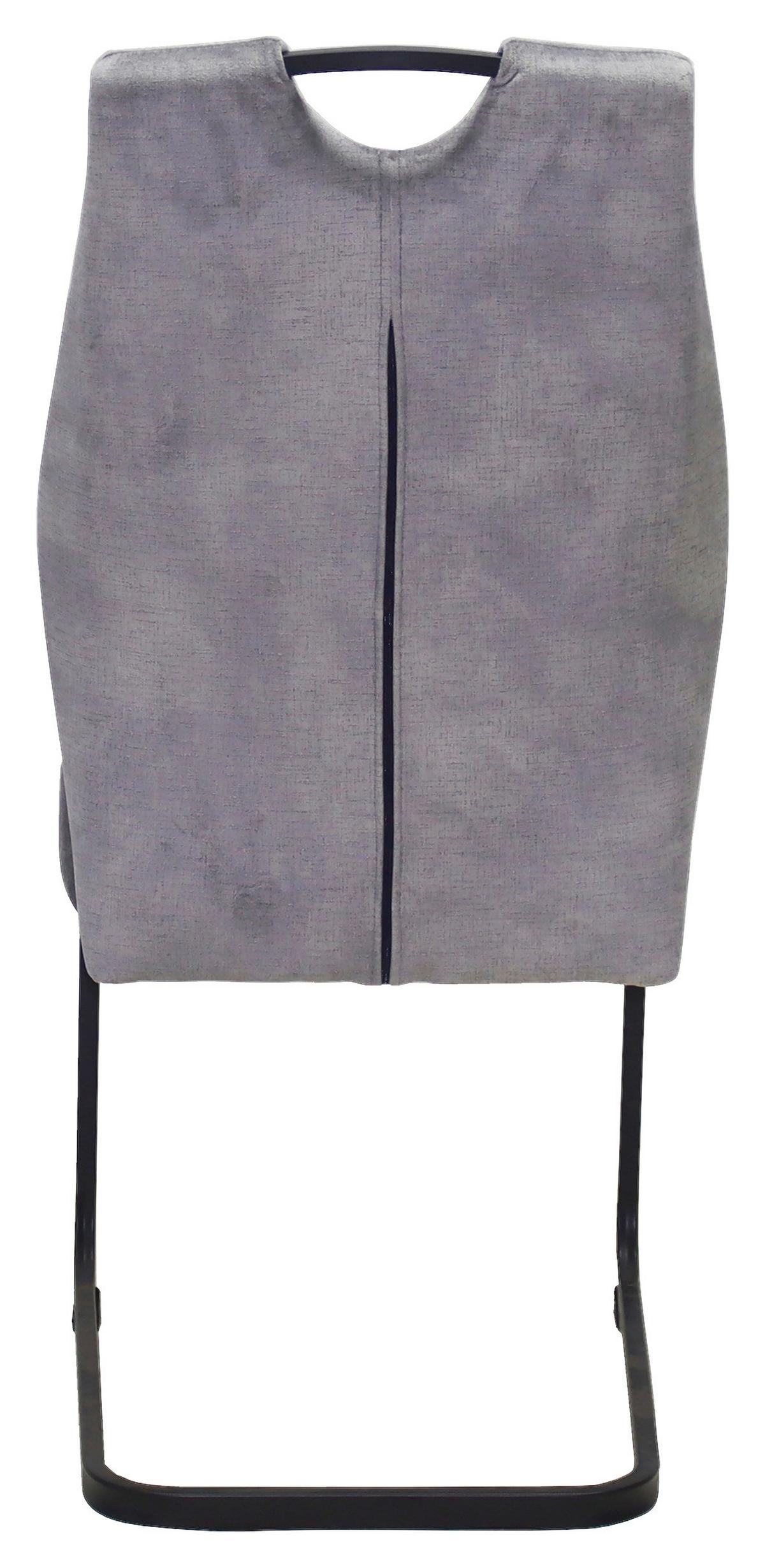 Schwingstuhl Emilia Webstoff Grau, B: 43 Cm - Schwarz/Grau, KONVENTIONELL, Textil/Metall (43/95/61cm)