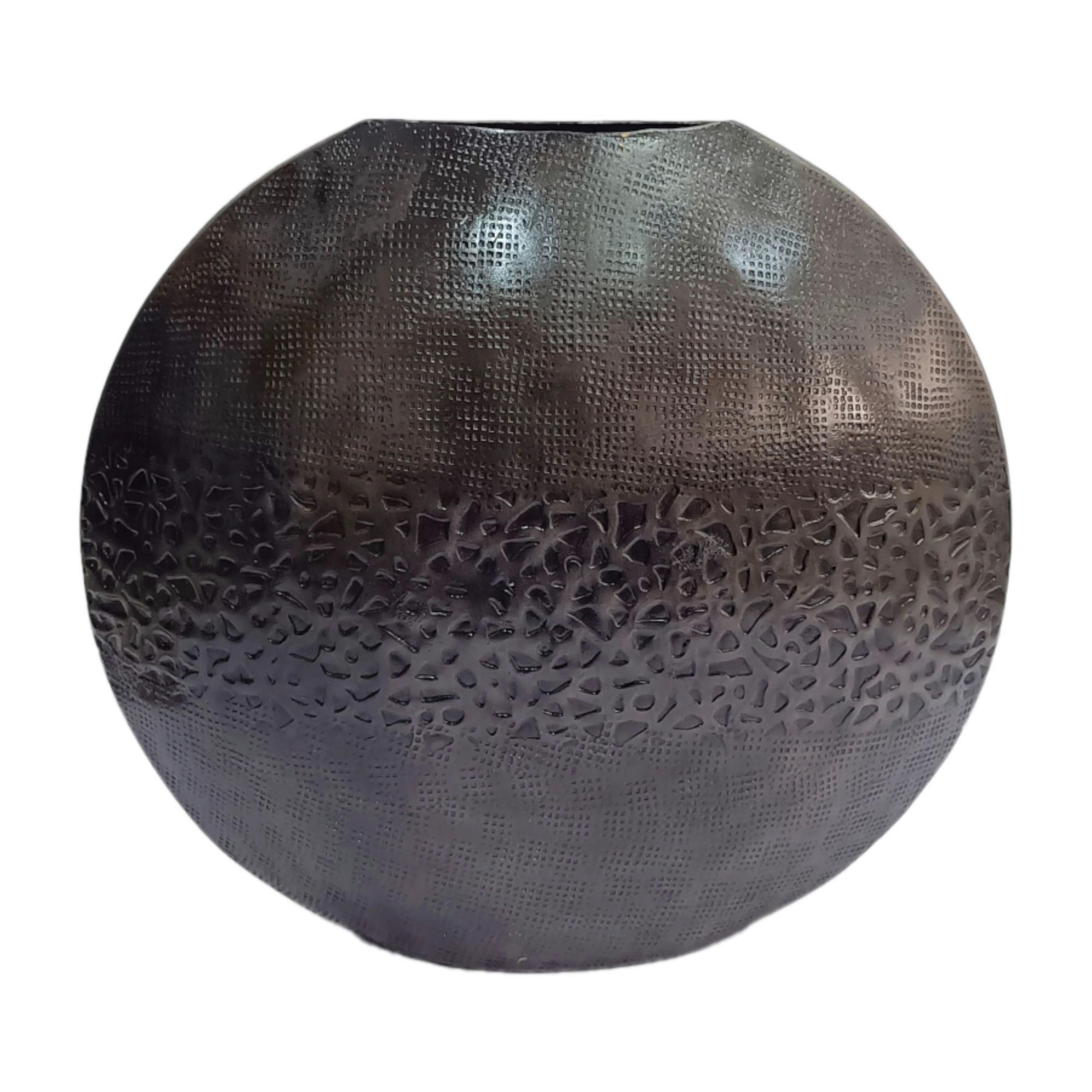 Dekovase Elisa - Schwarz, MODERN, Metall (30/11/28cm) - Luca Bessoni