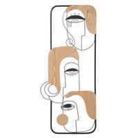 Wanddeko Picassy Naturfarben, Schwarz B: 38 cm - Schwarz/Naturfarben, Basics, Holzwerkstoff/Metall (38/89.5/2cm)