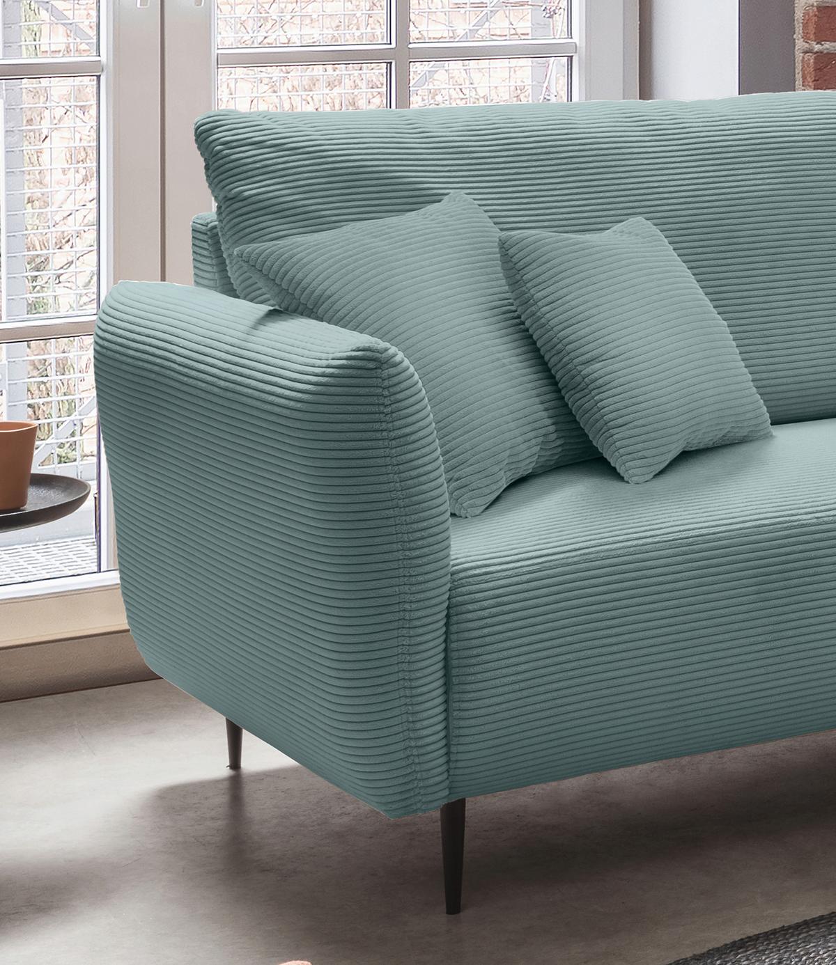 Ecksofa Vanilla Hellblau S: 256x256 cm - Schwarz/Grau, Design, Textil (256/256cm) - Livetastic