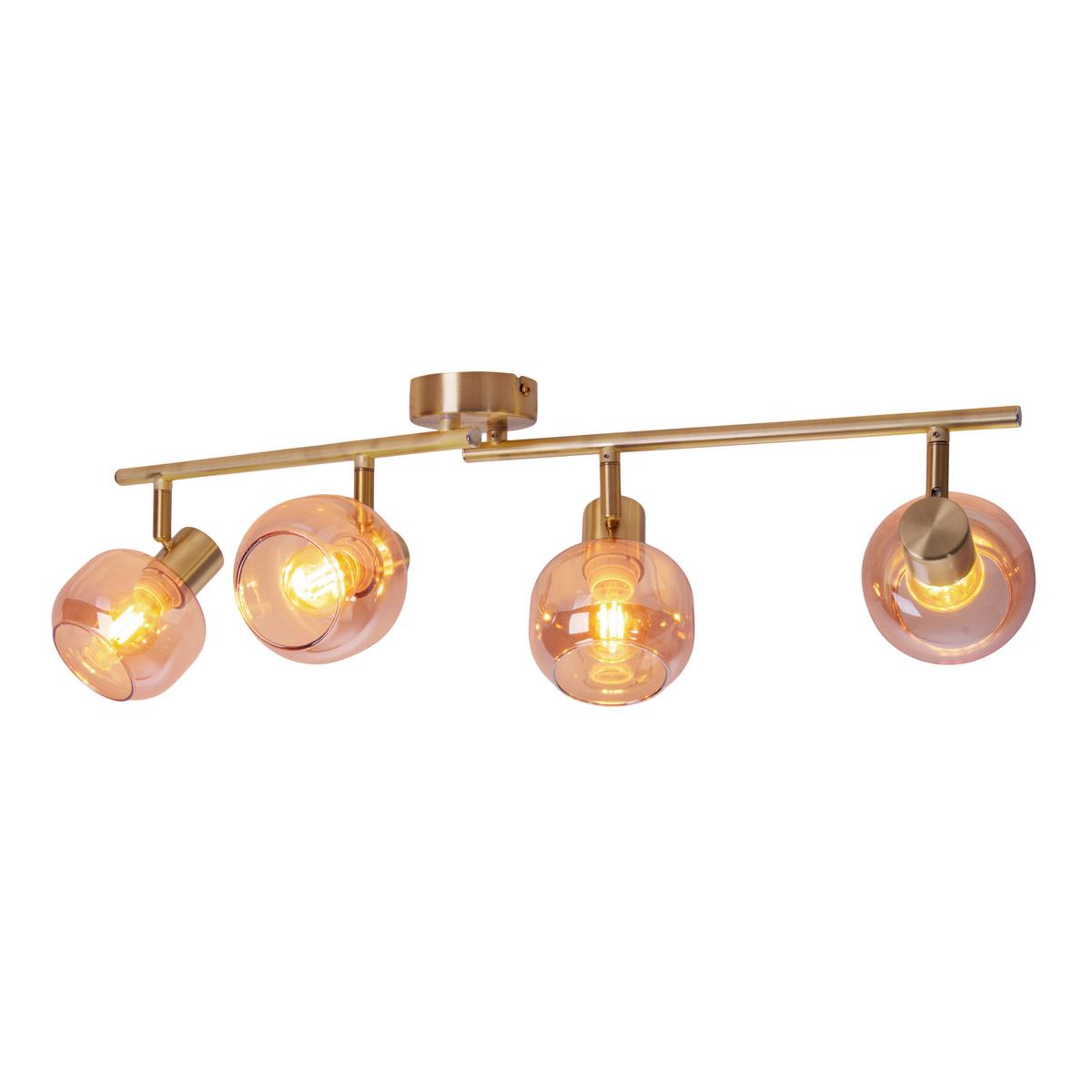 Deckenleuchte Libby - Messingfarben, Design, Glas/Metall (80/80/20cm) - Näve