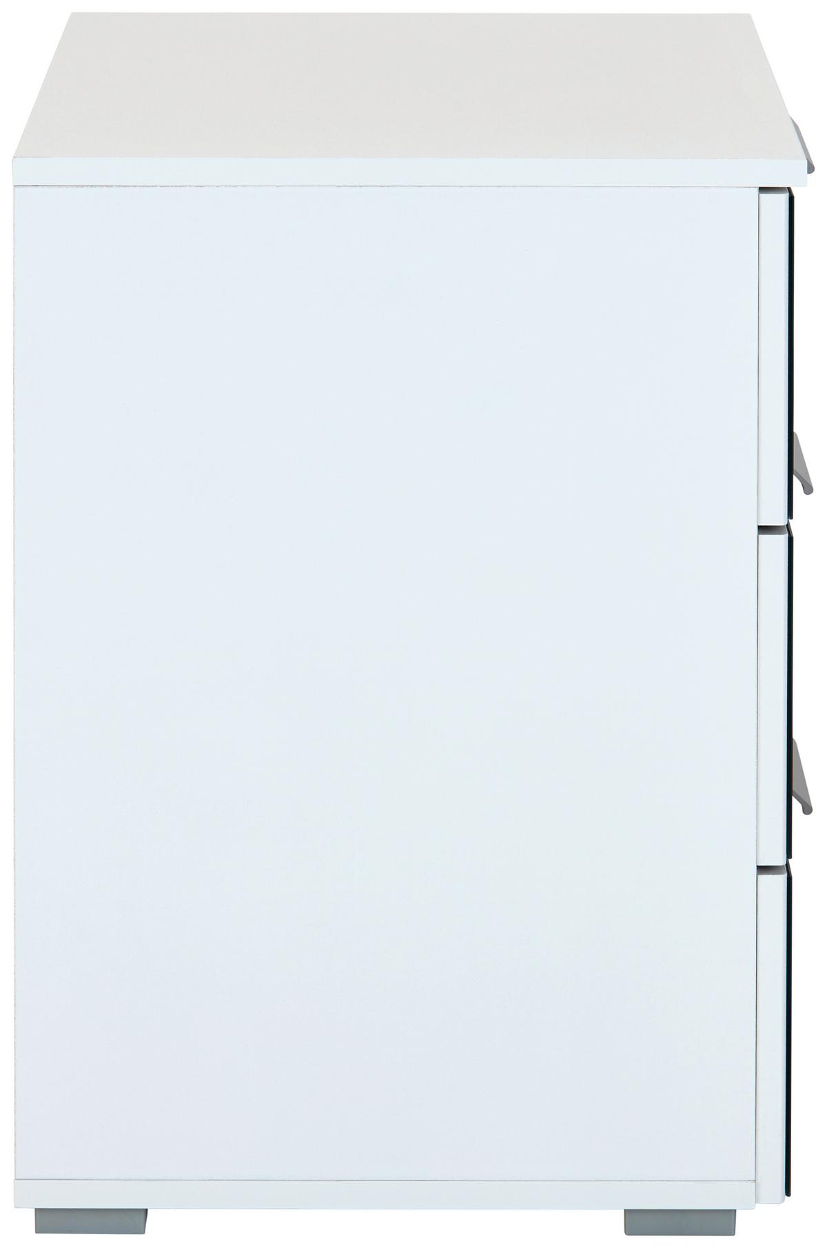 Nachtkästchen Weiß/dunkelgrau H: 62 Cm Bensheim - Dunkelgrau/Weiß, KONVENTIONELL, Glas/Holzwerkstoff (47/62/42cm) - James Wood