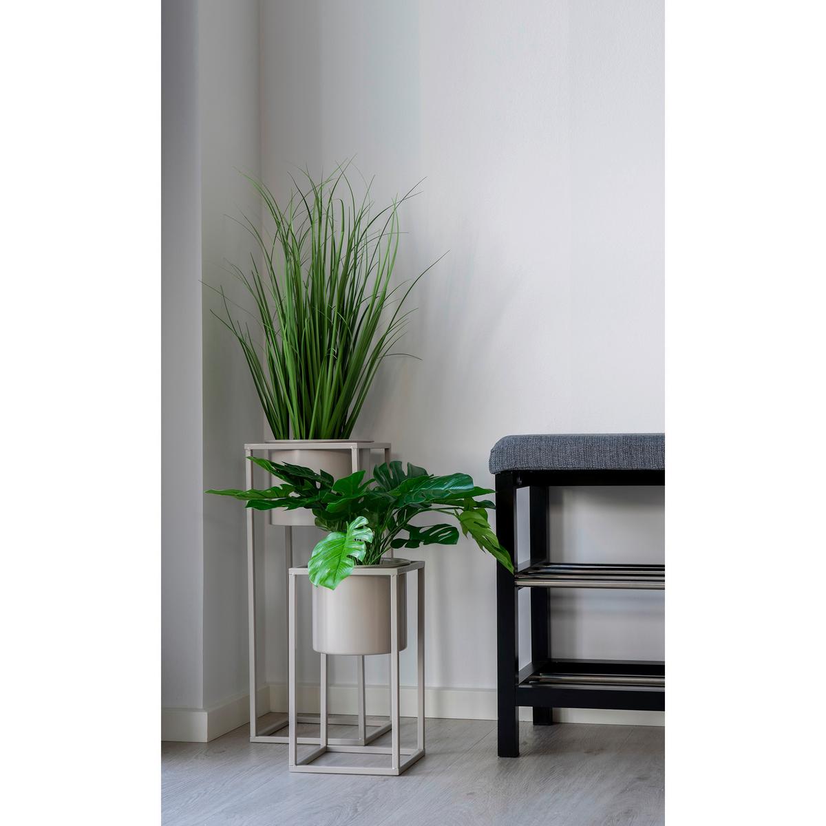 Kunstpflanze Grün Schwarz H: 68 cm - Schwarz/Grün, Basics, Kunststoff (68cm)