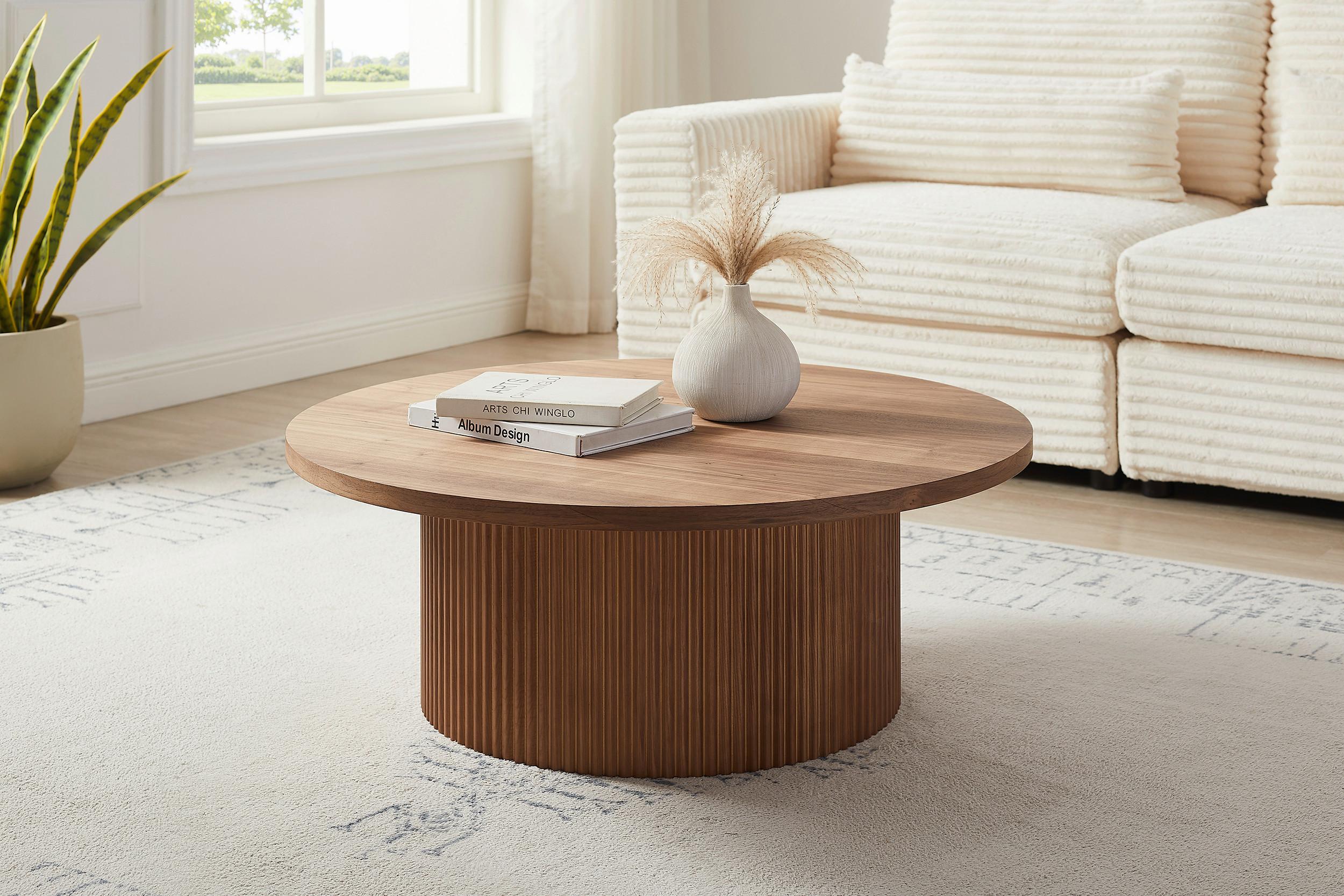 Couchtisch Walnussfarben D: 85 Cm - Walnussfarben, MODERN, Holzwerkstoff (85/85/33cm) - Livetastic