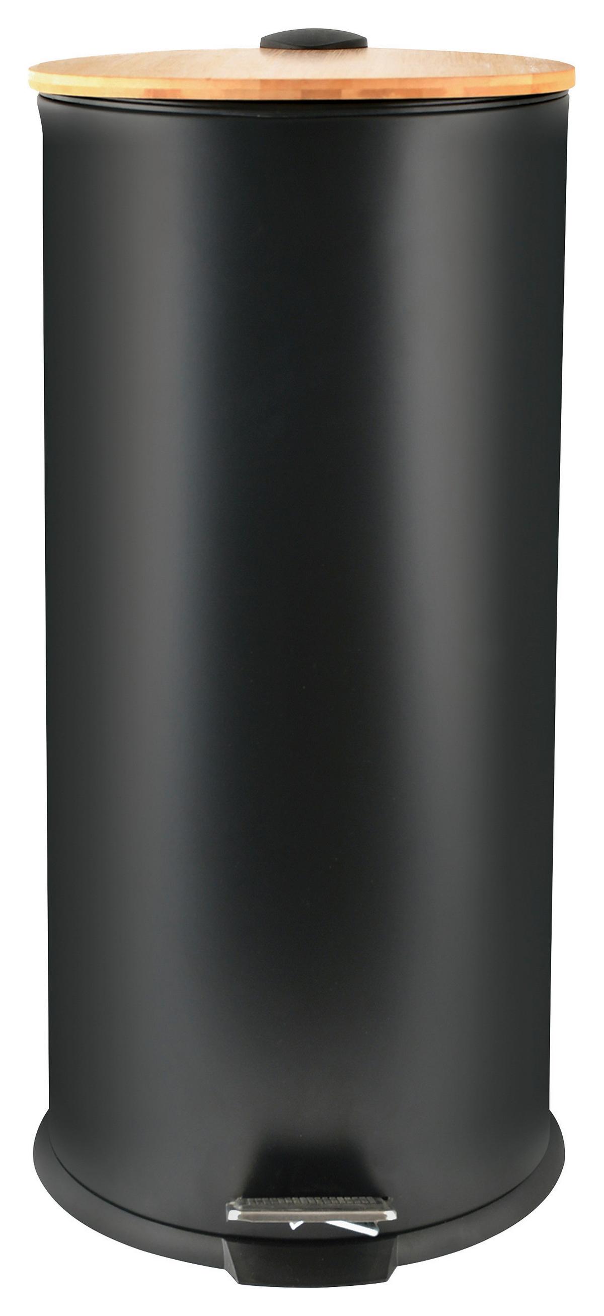 Abfalleimer Stahl Schwarz, 30l Inkl.deckel - Schwarz, Basics, Metall (29,5/63/29,5cm) - Spirella