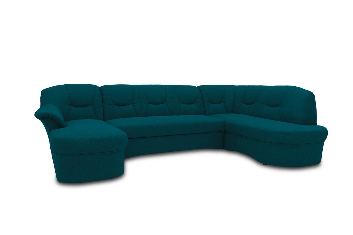 Wohnlandschaft Sarafina Dunkelblau - Schwarz/Dunkelblau, KONVENTIONELL, Textil (146/295/180cm) - MID.YOU