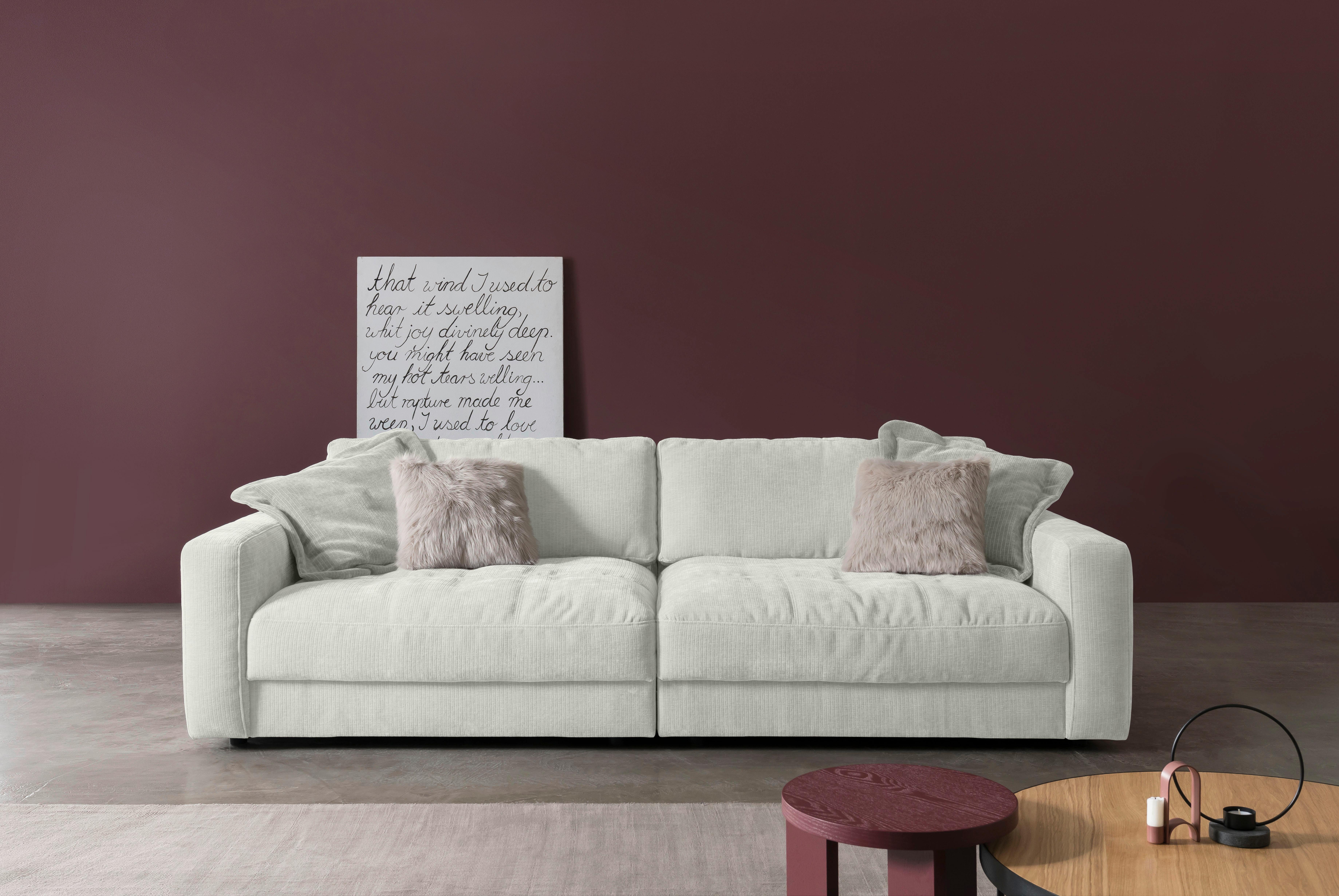 Bigsofa Be Comfy - Schwarz/Weiß, MODERN, Textil (264/83/126cm) - Trendmanufaktur