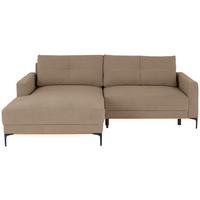 Ecksofa Bergamo - Hellbraun/Schwarz, MODERN, Textil (162/238cm) - Ondega