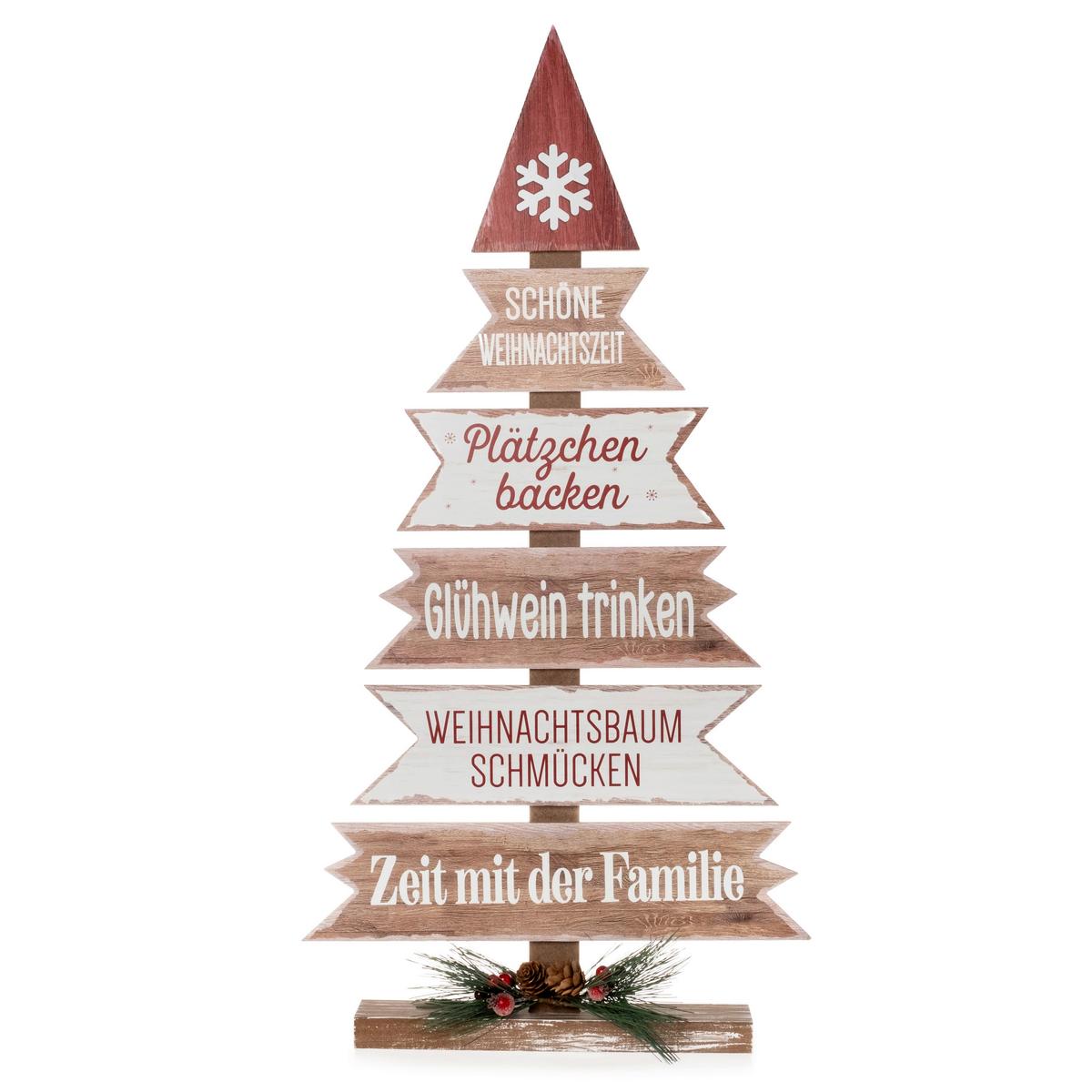 Dekobaum Tim - Rot/Braun, Basics, Holzwerkstoff (40/75cm)