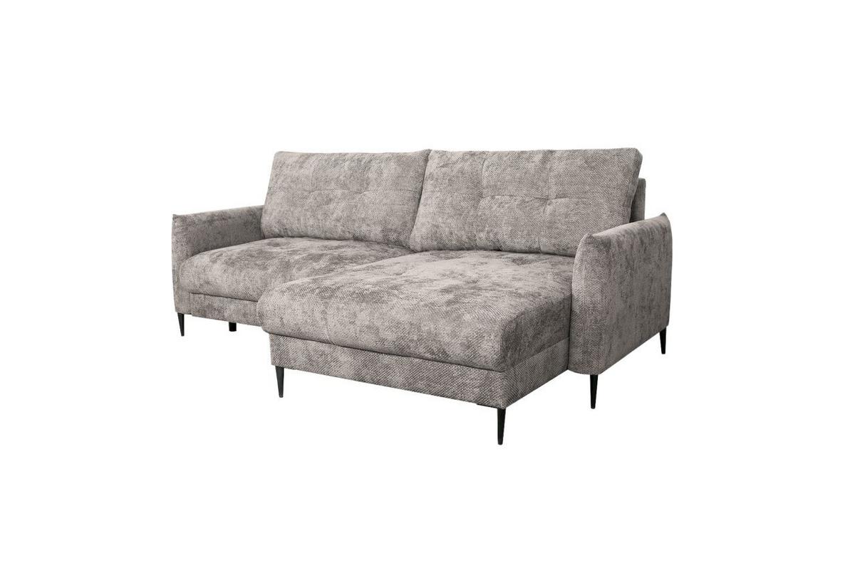 Rohová sedačka POLIS, obojstranná, sivohnedá - čierna/taupe, Modern, kov/textil (221/142cm) - Based