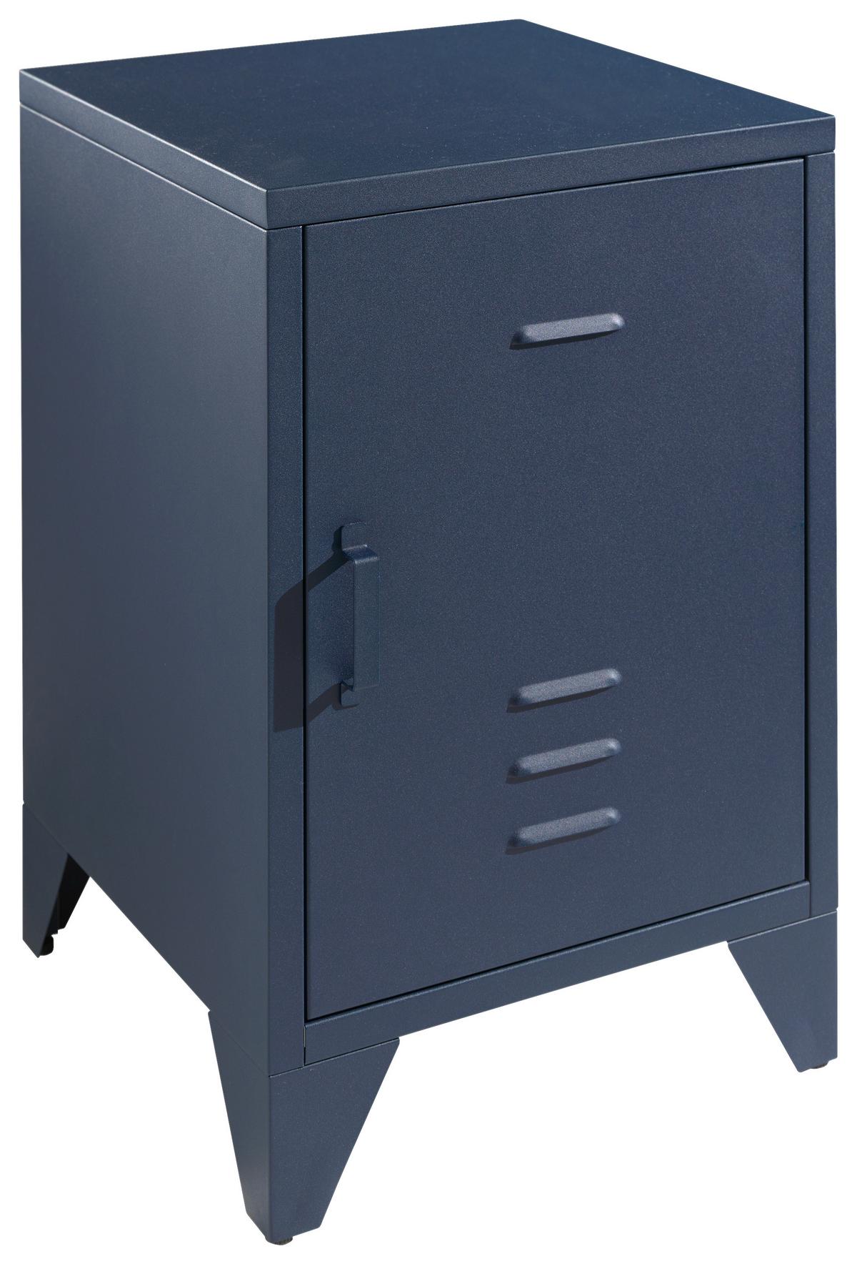 Noční stolek BRONXX modrý matní - modrá, Moderní, kov (40/60/40cm) - MID.YOU