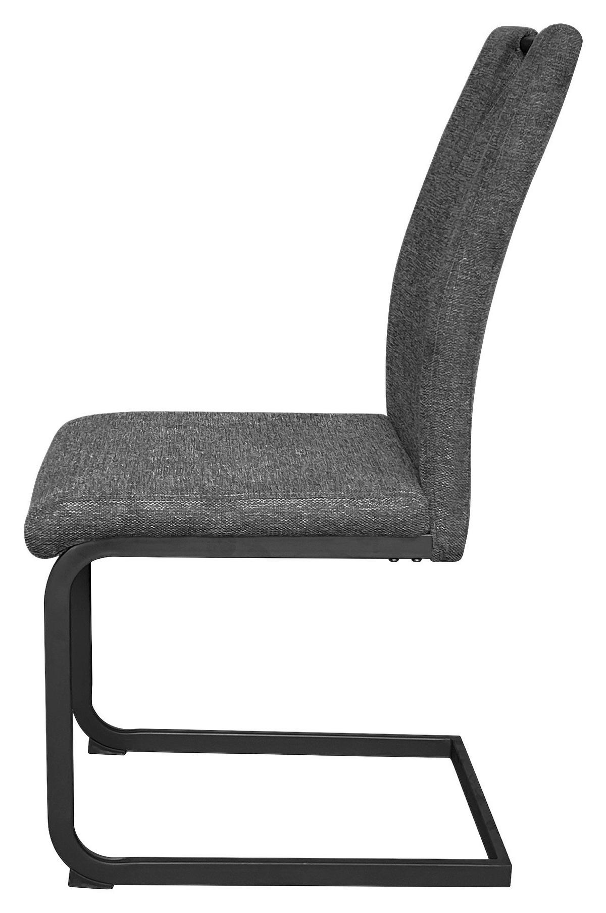 Schwingstuhl-set Banff, Anthrazit, B: 42 Cm - Anthrazit/Schwarz, Design, Textil/Metall (42/97/58cm) - MID.YOU