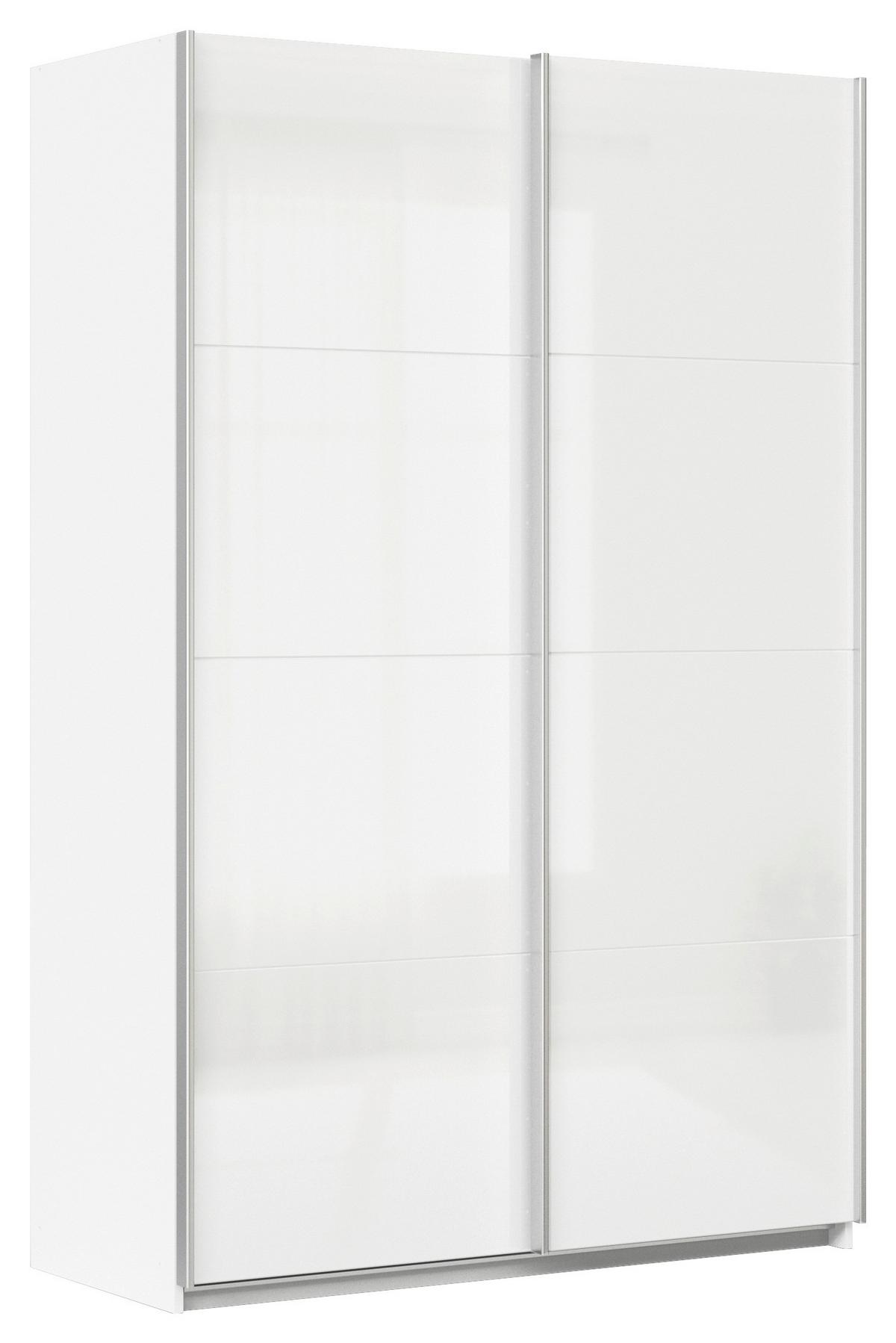 Tolóajtós Szekrény Feldkirch 136/210 Cm - magasfényű fehér/fehér, Modern, faalapú anyag (136/210/62cm)