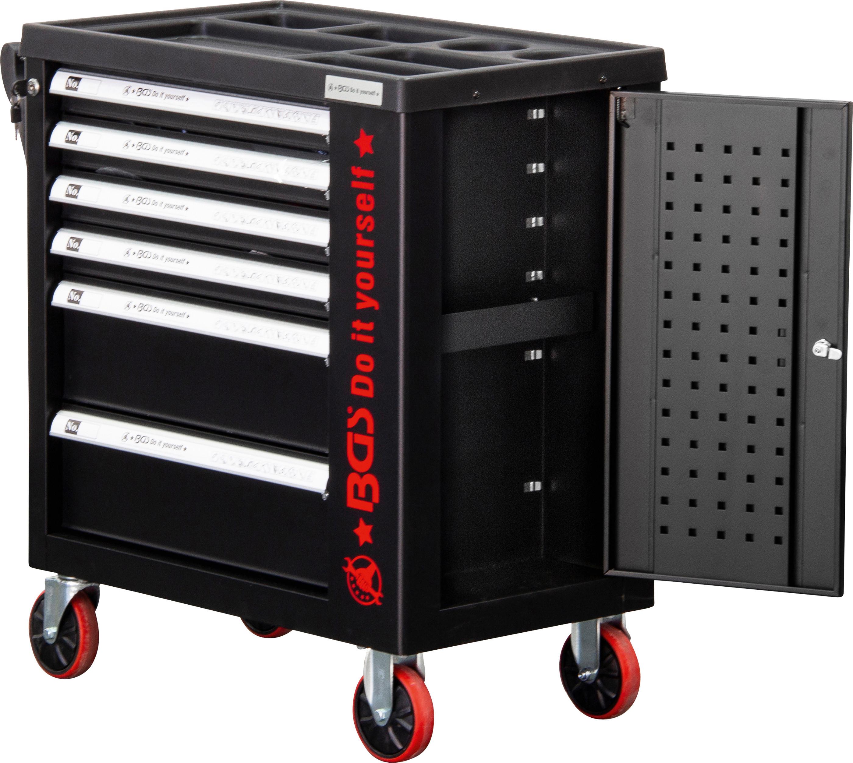 Werkstattwagen Leer Schwarz/rot B: 74,98 Cm - Rot/Schwarz, Basics (74,98/87,97/45,5cm)