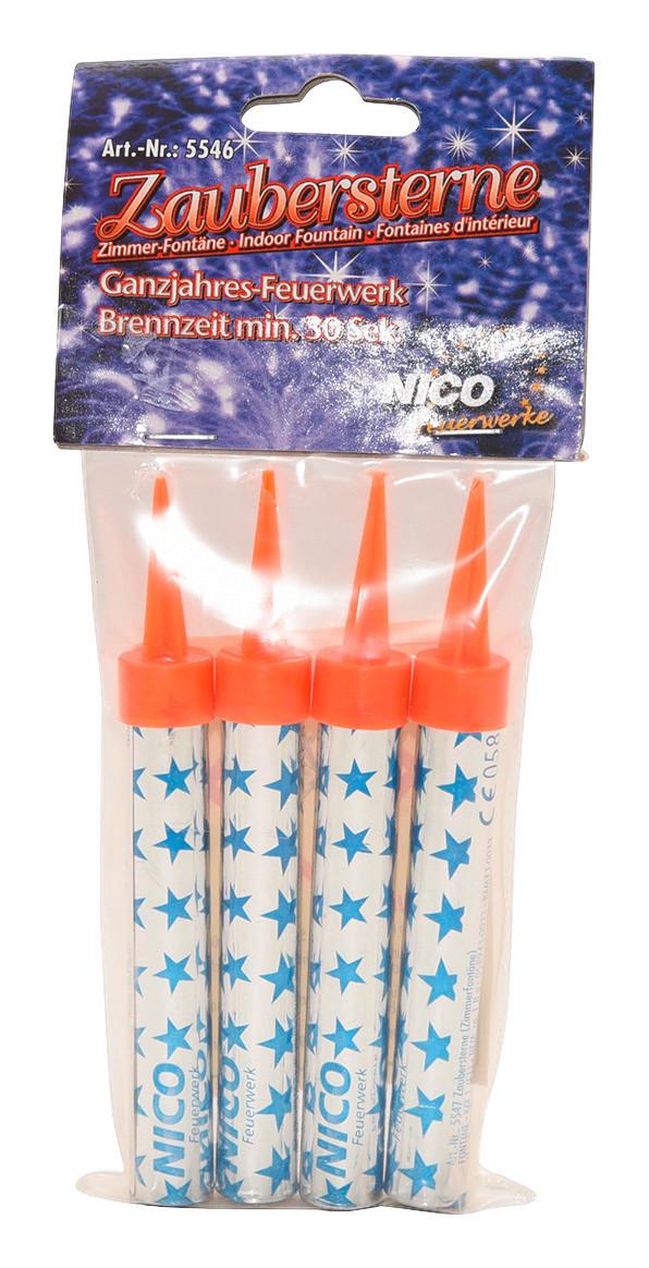 Tischfeuerwerk 4 Stk. Bunt Mit Spitzen, Zimmer-Fontäne - Blau/Rot, Basics, Papier/Kunststoff (13/7/1,5cm)