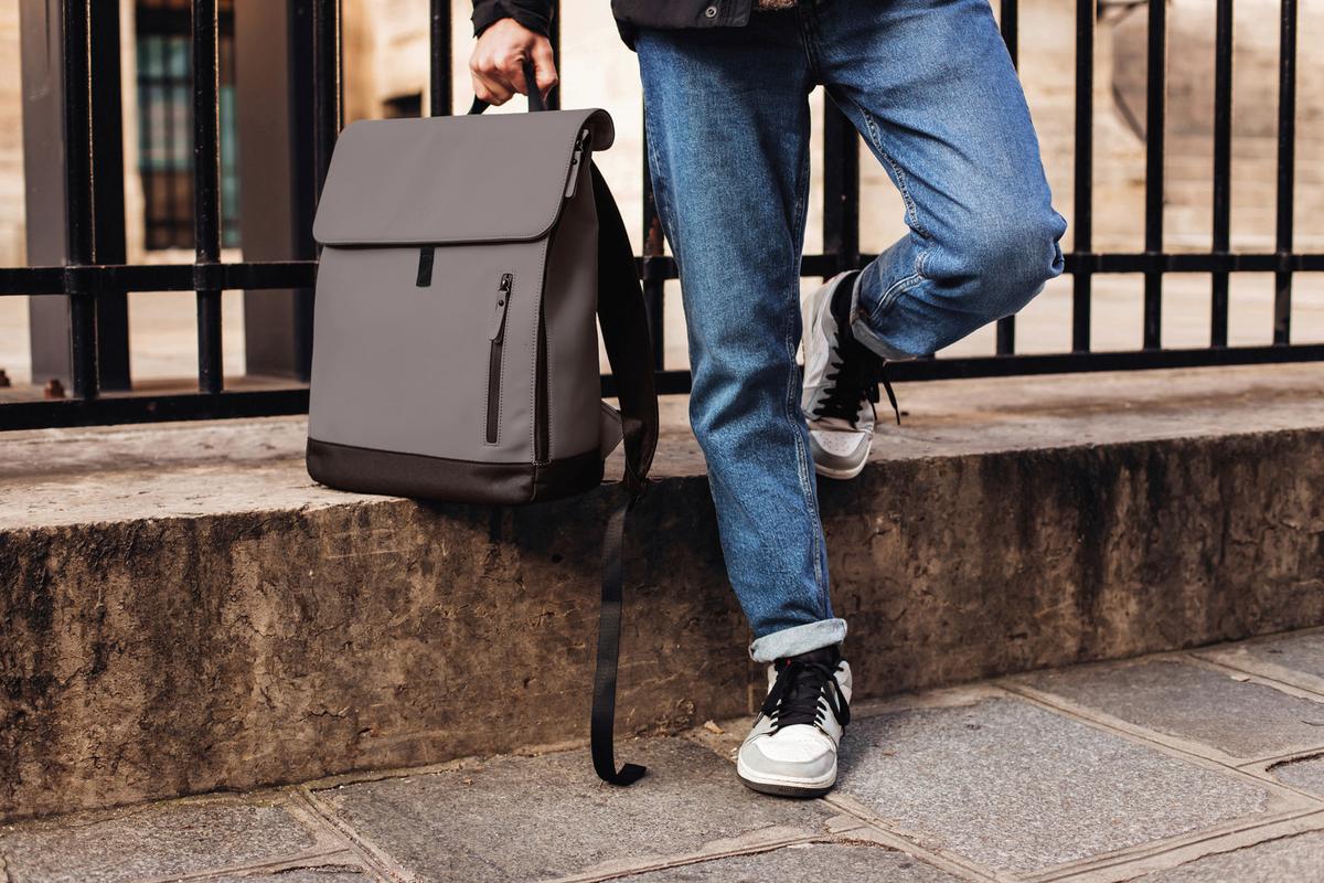Wickelrucksack Oslo Mineral Dunkelgrau, B: 34 Cm - Dunkelgrau/Hellgrau, KONVENTIONELL, Kunststoff (34/15/43cm) - Beaba