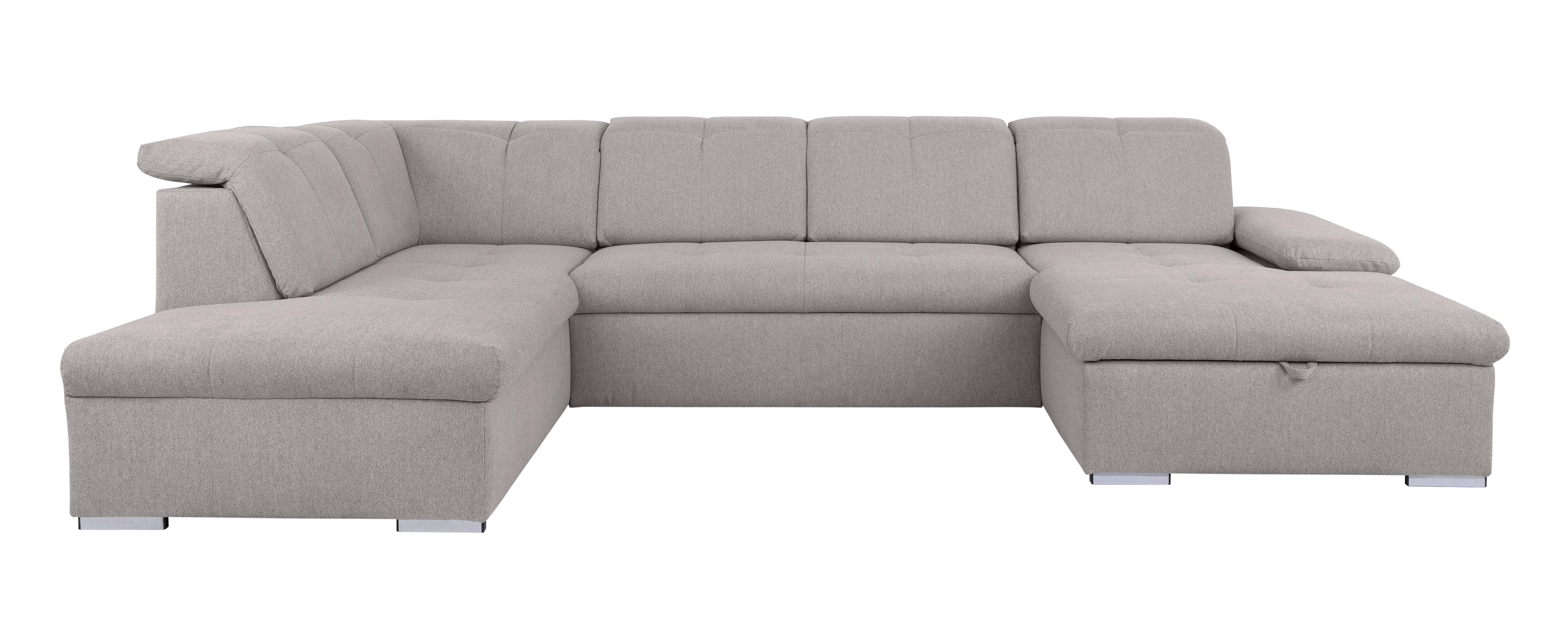 Wohnlandschaft Ramzes Hellgrau U: 215x328x173 cm - Hellgrau/Grau, Design, Textil (215/328/173cm) - MID.YOU