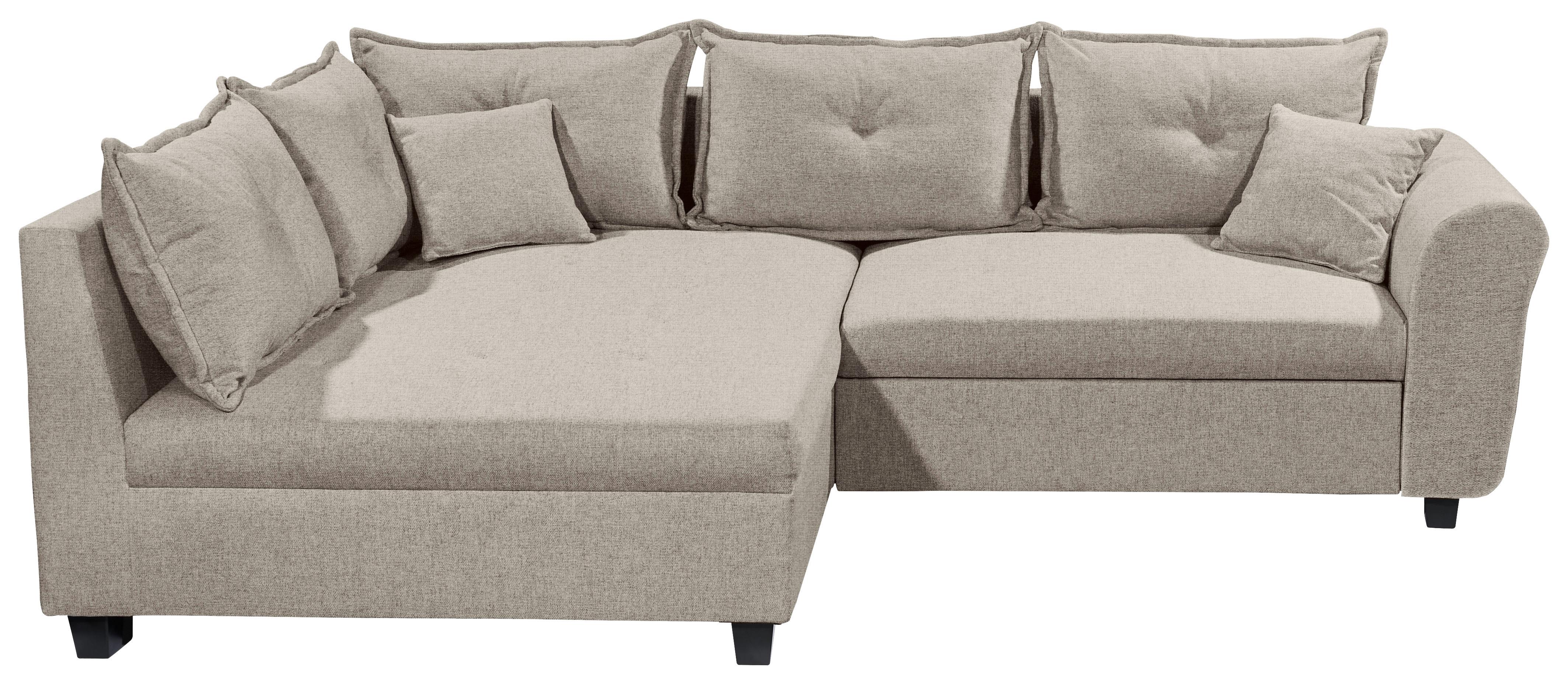Ecksofa Liz Sandfarben S: 175x252 cm - Sandfarben/Schwarz, MODERN, Textil (175/252cm) - Livetastic