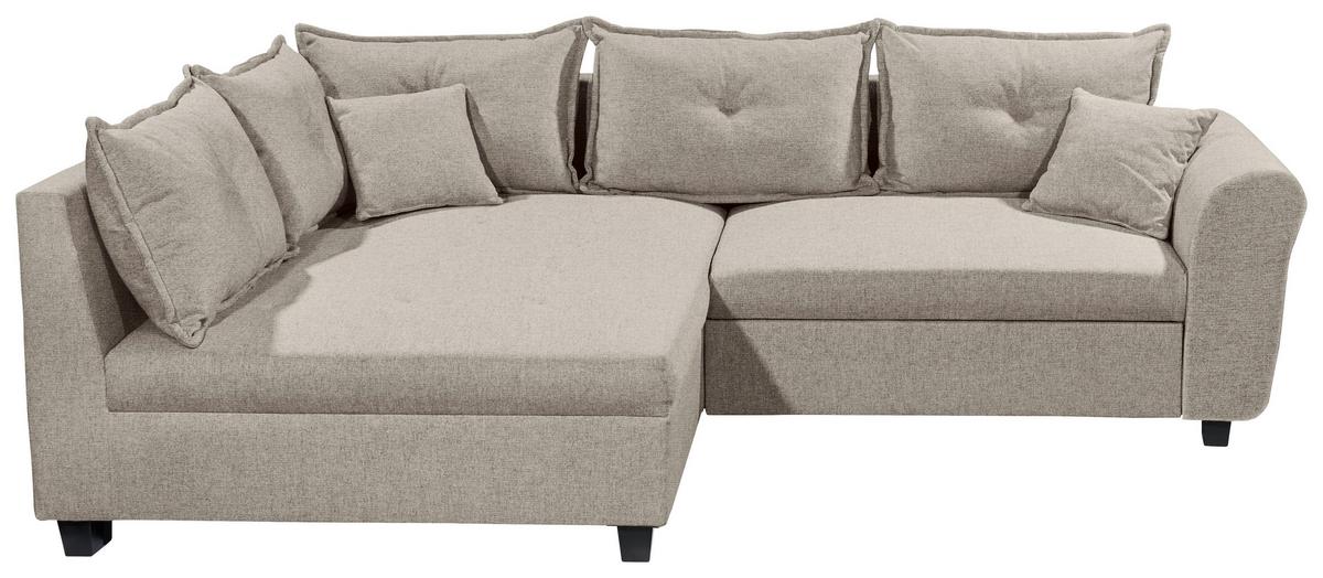 Ecksofa Liz Sandfarben S: 175x252 cm - Sandfarben/Schwarz, MODERN, Textil (175/252cm) - Livetastic