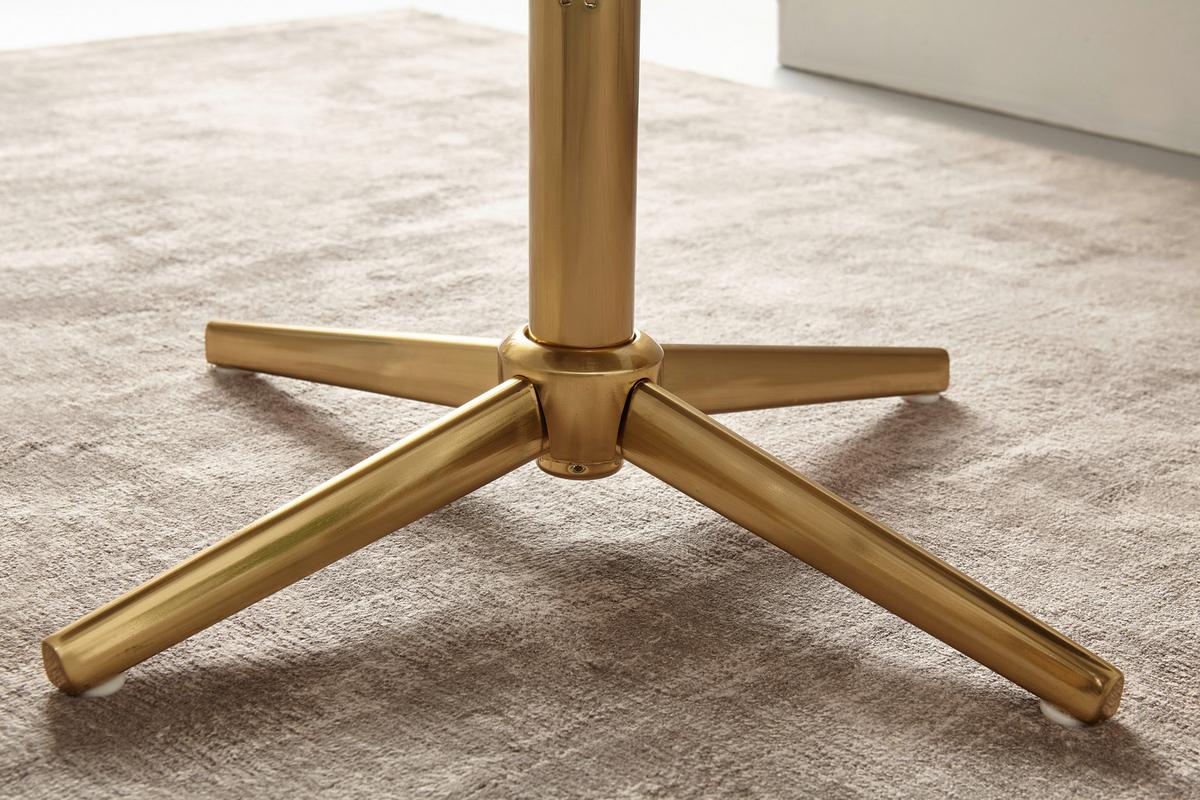 Armlehnstuhl Samt Dunkelblau/gold Gepolstert - Goldfarben/Dunkelblau, KONVENTIONELL, Textil/Metall (55/97/55cm) - MID.YOU