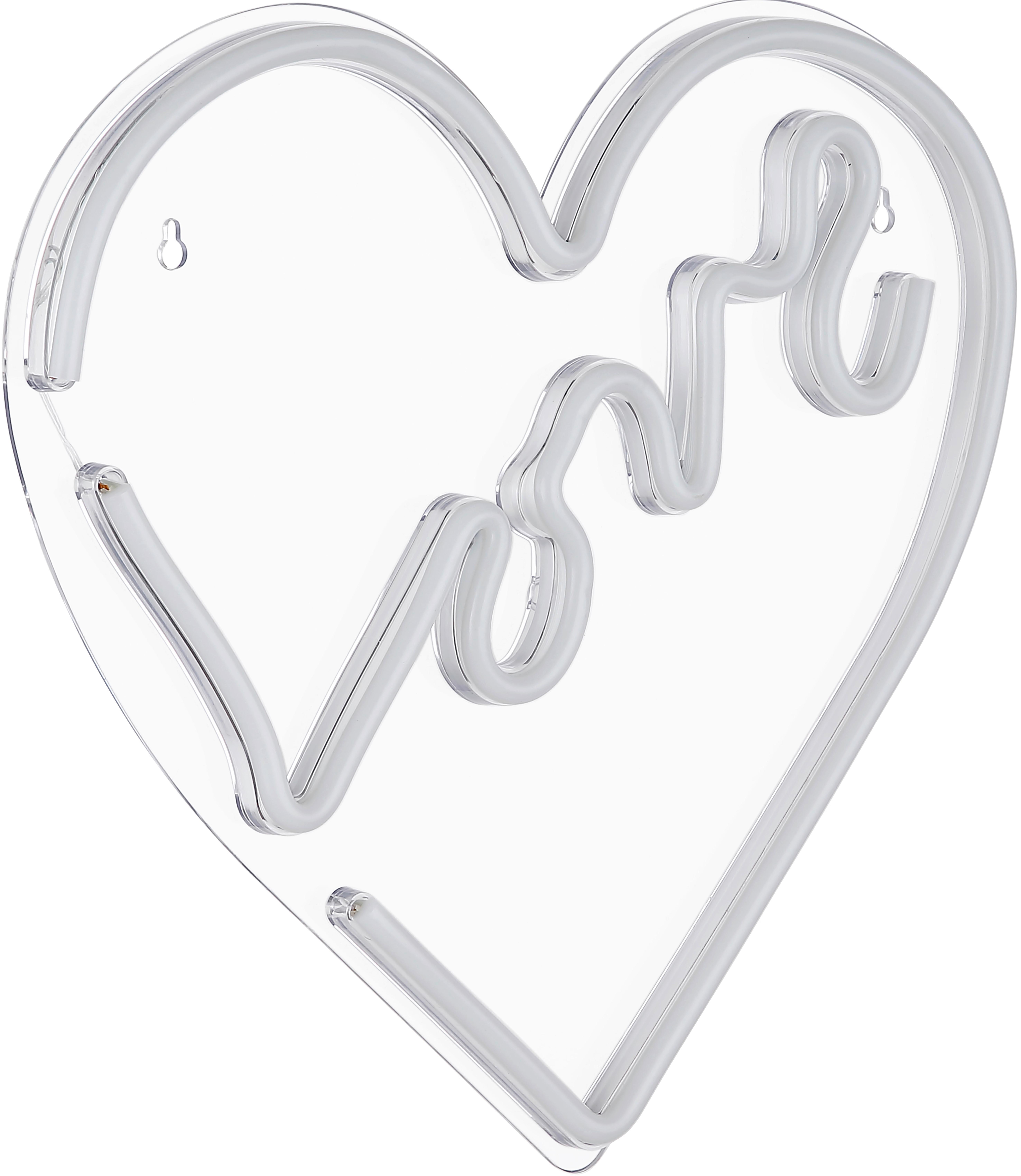 Led Falilámpa Love - áttetsző/fehér, Basics, műanyag (35/34/1,9cm) - Luca Bessoni