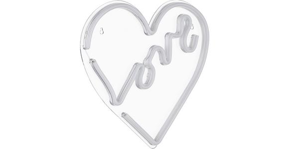 LED-Wandleuchte Love - Transparent/Weiß, Basics, Kunststoff (35/34/1,9cm) - Luca Bessoni