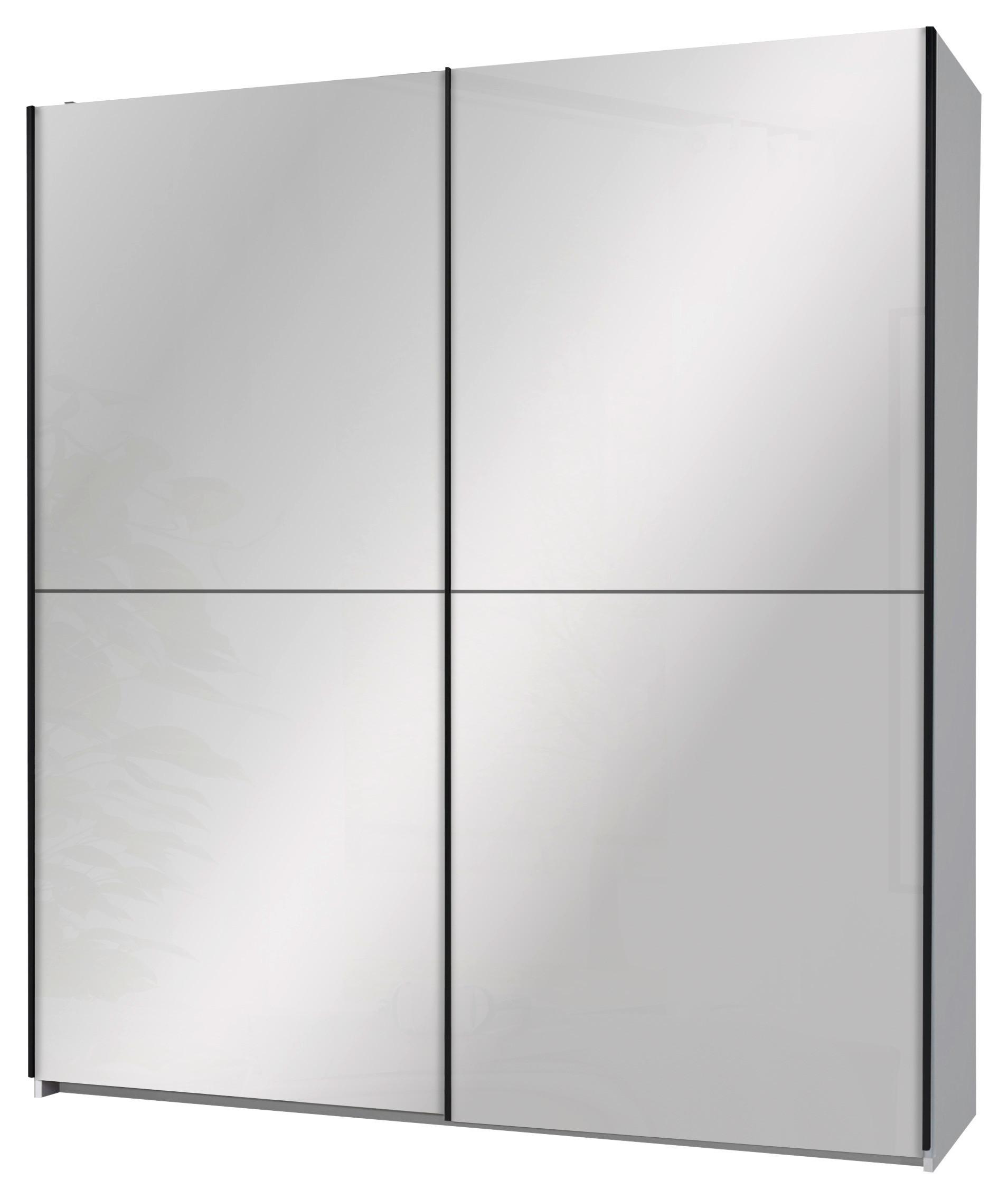 Schwebetürenschrank mit Spiegel 215cm Neomi Weiß - Weiß, Trend, Glas/Holzwerkstoff (215/210/60cm)