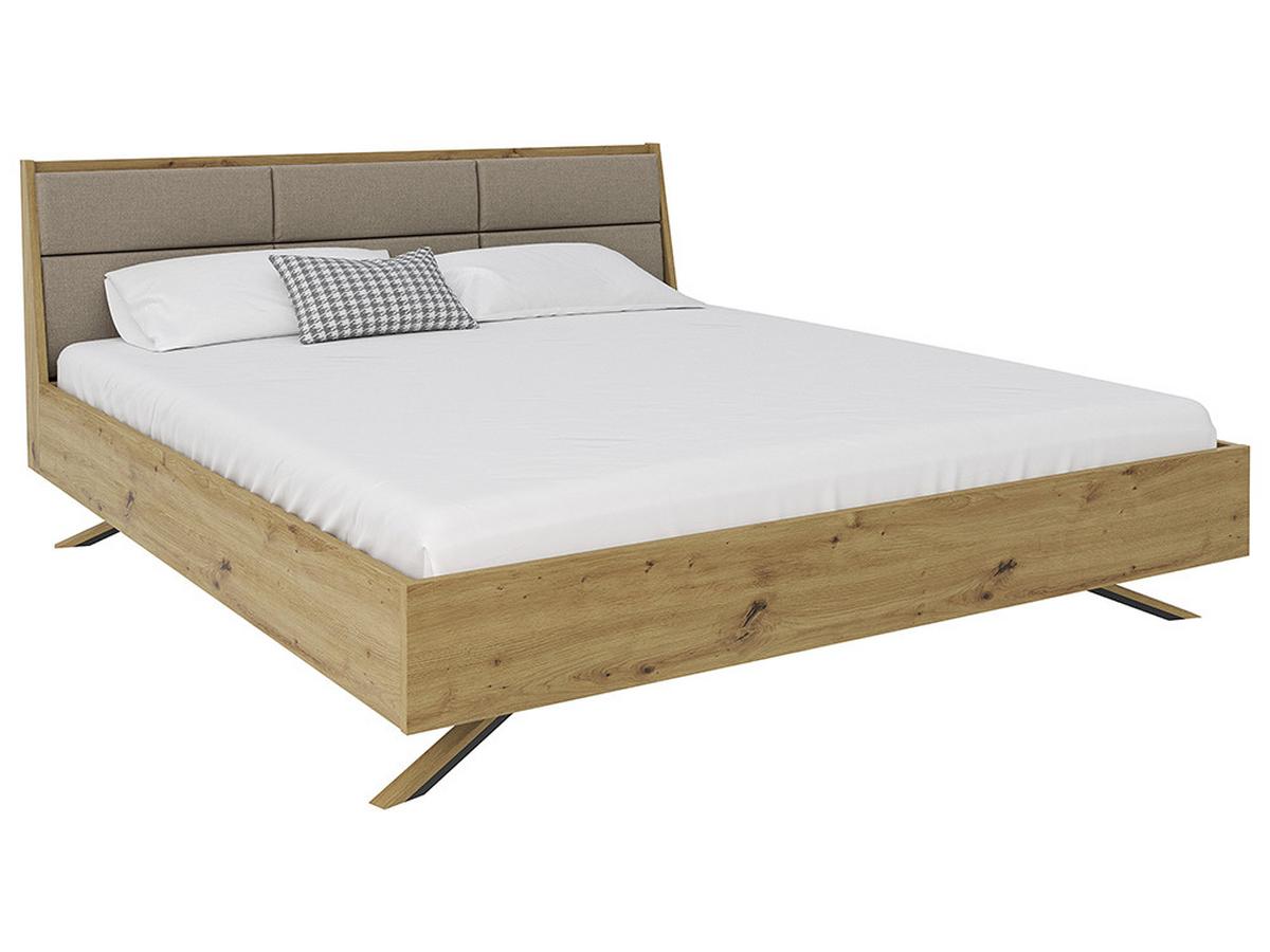 Manželská posteľ Dormio hnedá/dekor dub 180x200 - hnedá/čierna, Modern, kov/drevo (180/200cm) - Bessagi Home