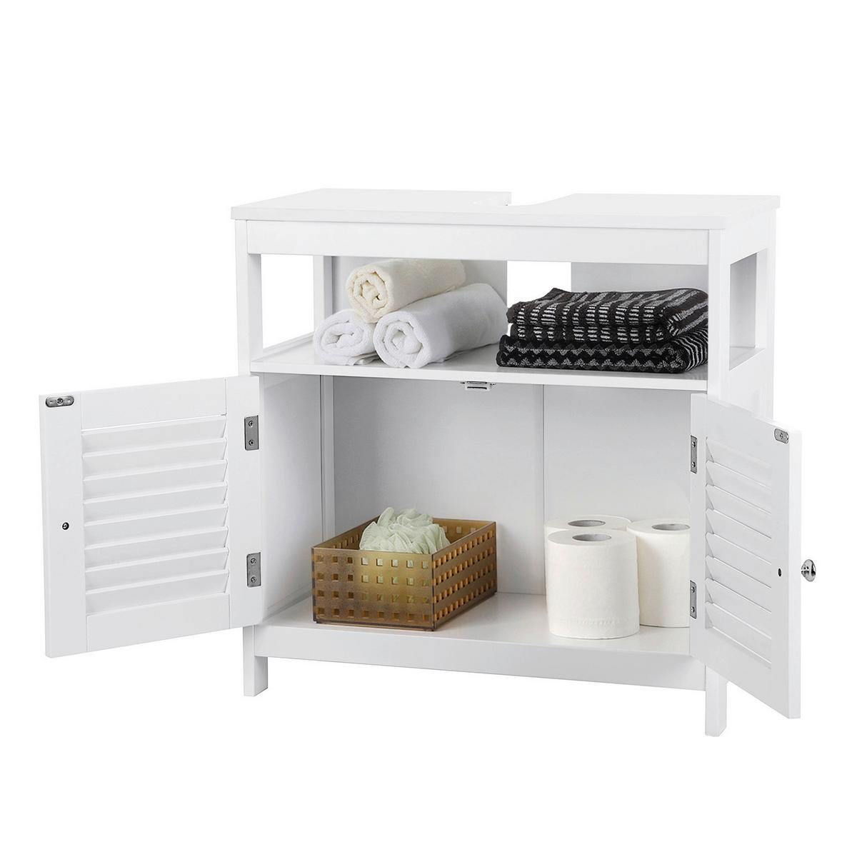 Waschbeckenunterschrank Bbc02wt - Weiß, Trend, Holzwerkstoff (60/60/30cm) - MID.YOU