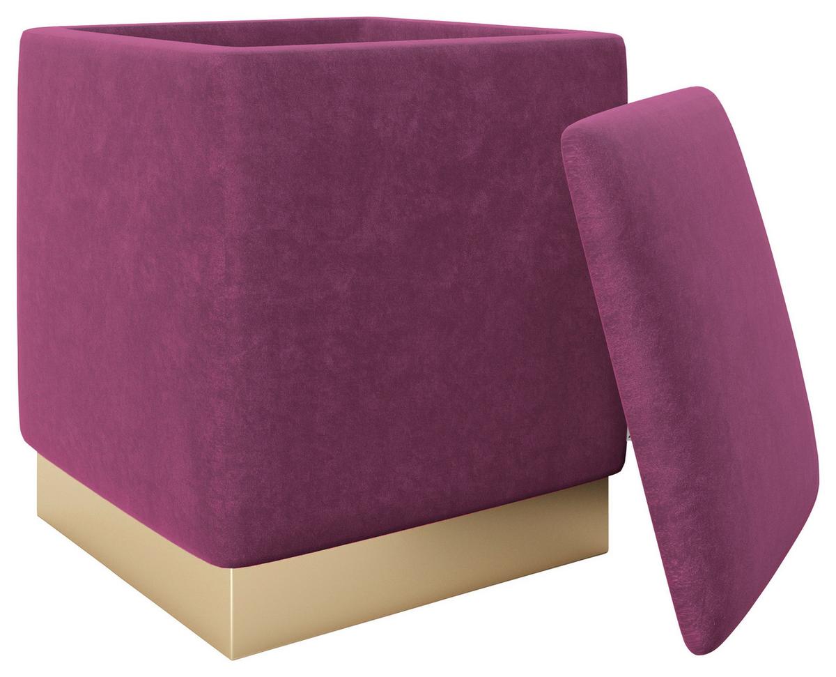 Hocker Betty - Lila/Goldfarben, LIFESTYLE, Textil (37/44/37cm) - Playboy