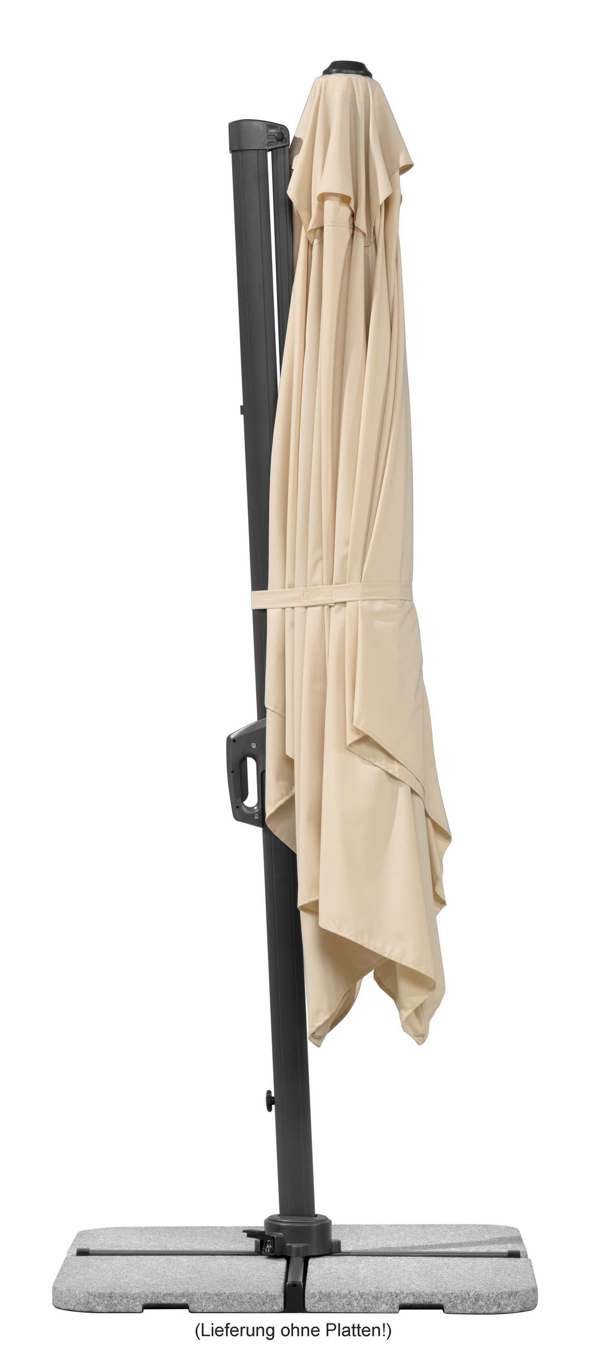 Ampelschirm Rhodos Twist Bxhxt: 322x276x260-350 Cm Naturfarben - Anthrazit/Naturfarben, Basics, Textil/Metall (322/276/350x260cm) - Schneider