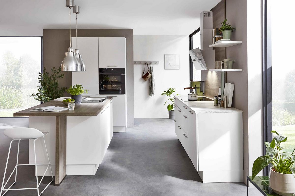 Einbauküche Eastbourne Frei Planbare Einbauküche - Weiß, MODERN, Holzwerkstoff - Vertico