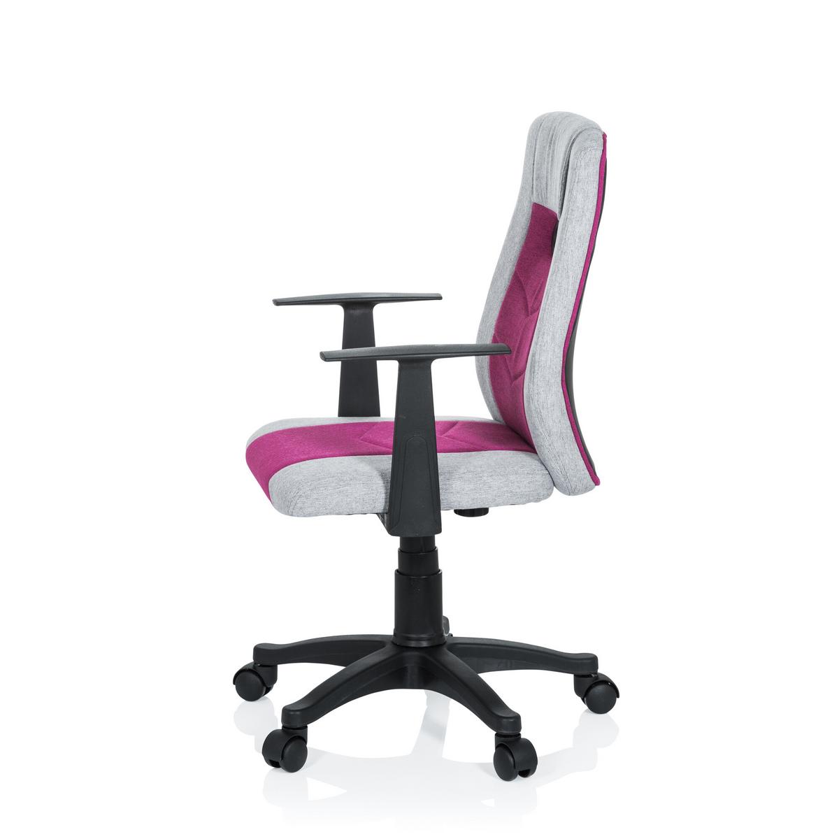 Jugenddrehstuhl Kiddy Extra Pink/grau - Pink/Schwarz, Basics, Kunststoff (55/95-105/45cm) - MID.YOU