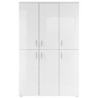 Schuhschrank Lincoln Weiß Dekor 6-Türig B: 120 cm - Weiß, Design, Holzwerkstoff (120/190/35cm) - MID.YOU