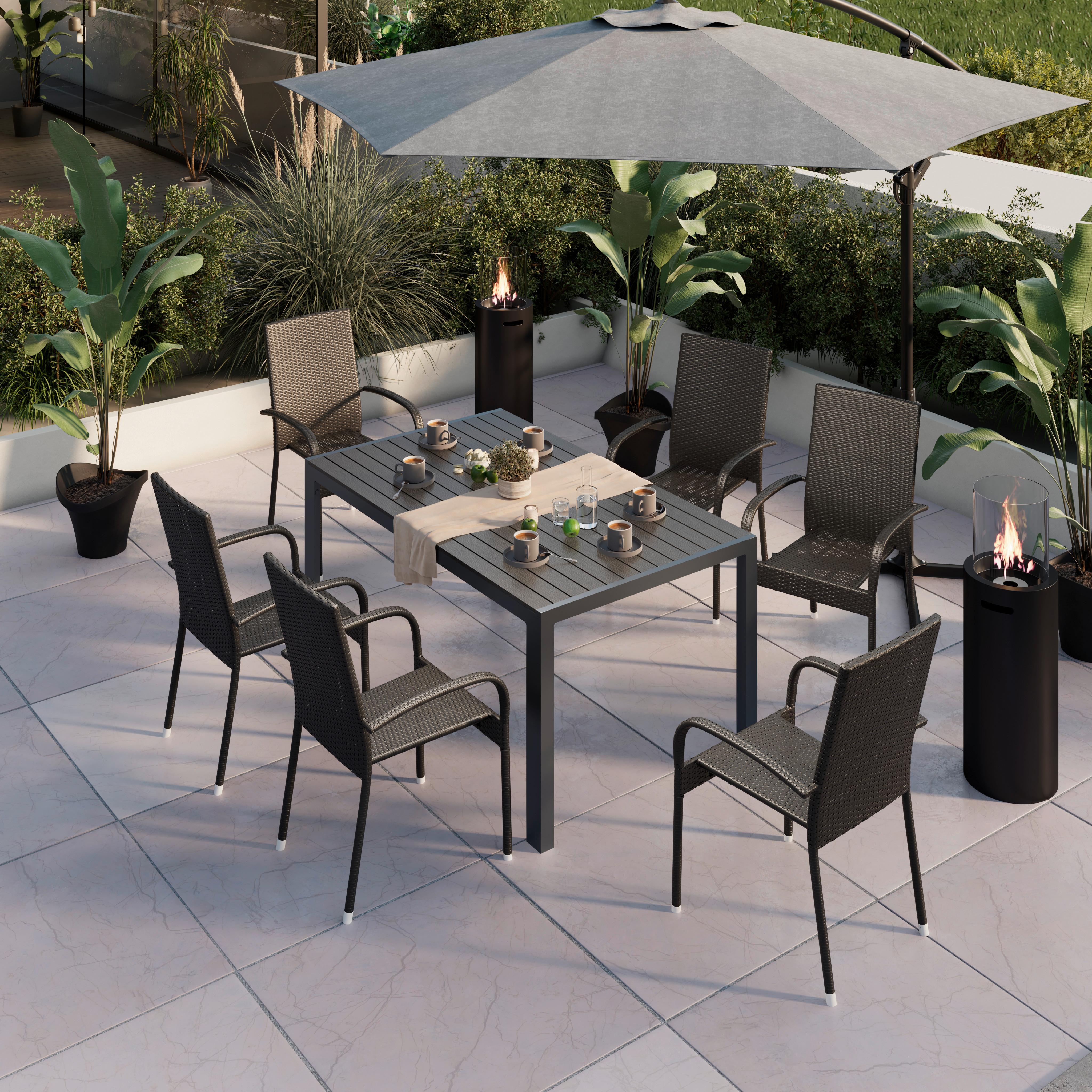 Gartensessel Elisa - Schwarz, MODERN, Kunststoff/Metall (55/45/47cm) - Beldano