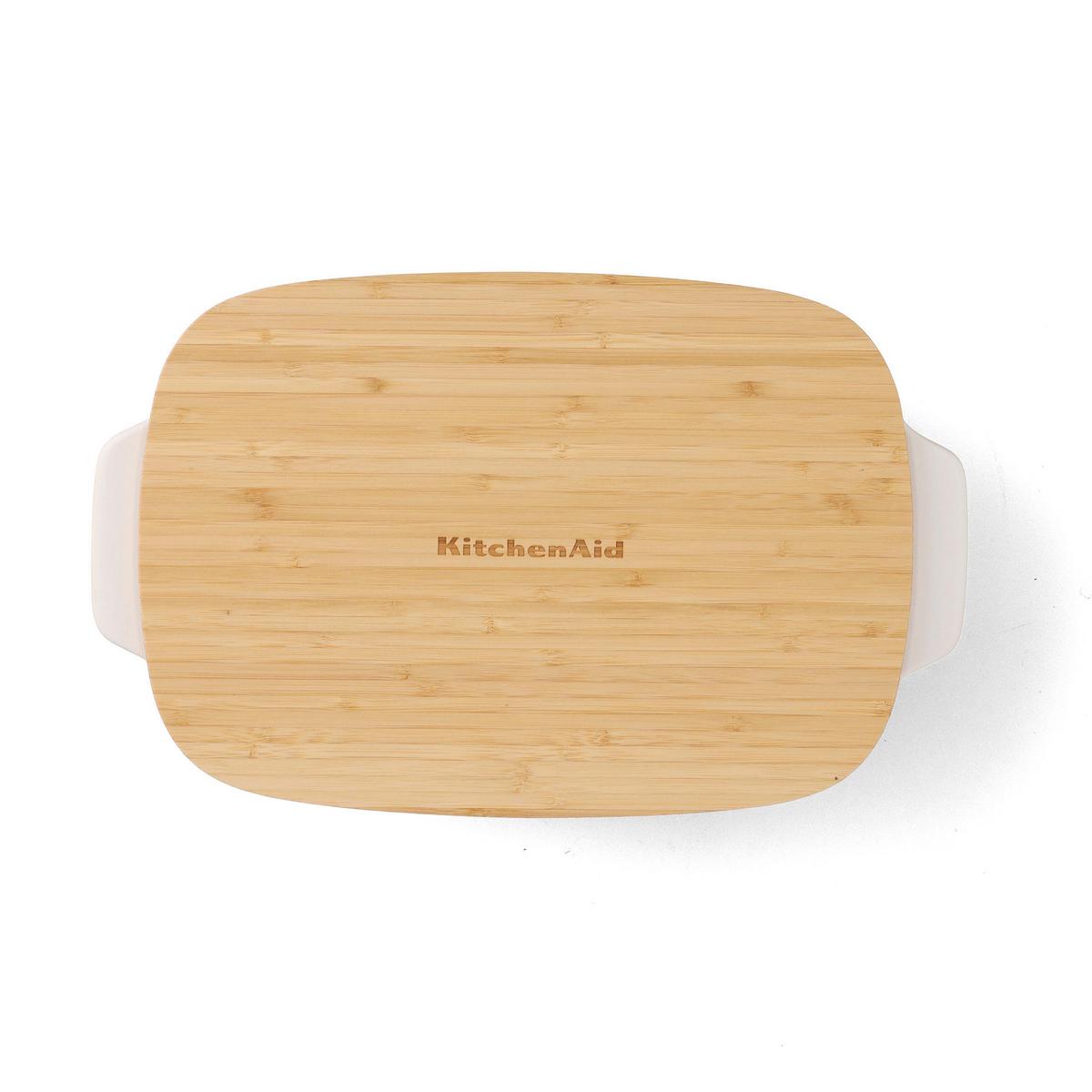 Auflaufform Stoneware Creme/weiß B: 24 Cm - Creme/Weiß, Basics, Naturmaterialien/Keramik (24cm) - Kitchenaid