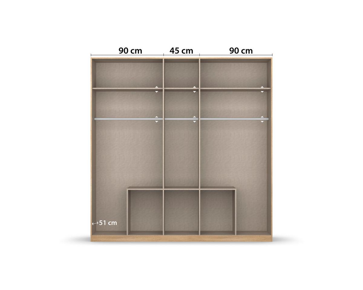 Drehtürenschrank Bingen S. Eiche D. B: 226cm - Sonoma Eiche, MODERN, Holzwerkstoff (226/229/54cm) - Rauch Möbel