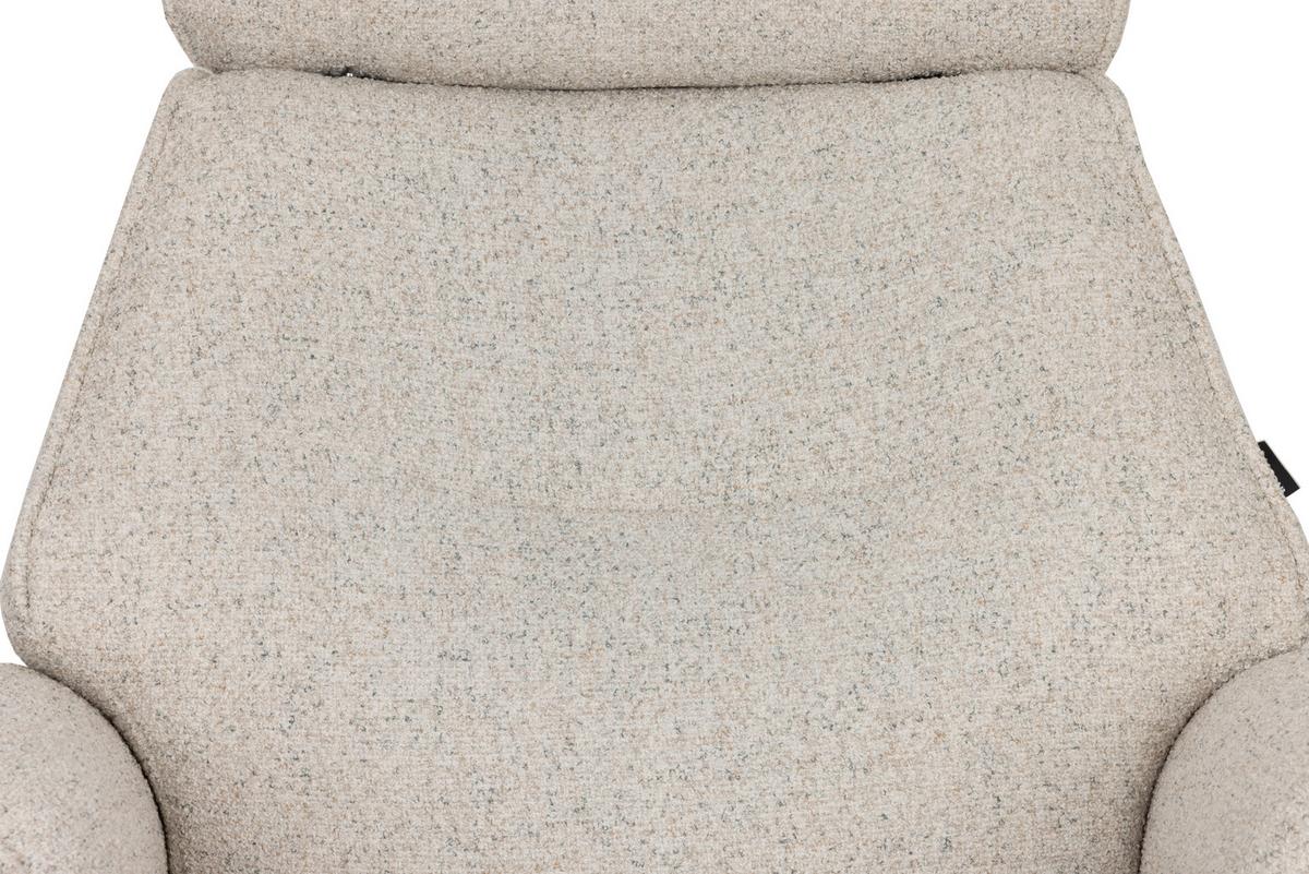 Relaxsesselset Mellow Beige B: 77 cm - Creme/Schwarz, Design, Holz/Textil (77/108/81cm) - Livetastic