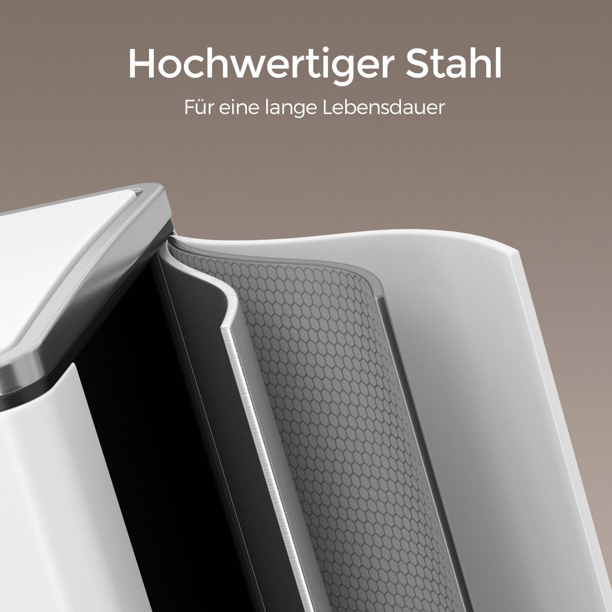 Abfallsammler Weiß B: 61 Cm - Schwarz/Weiß, Basics, Kunststoff/Metall (61/55,5/31,6cm)