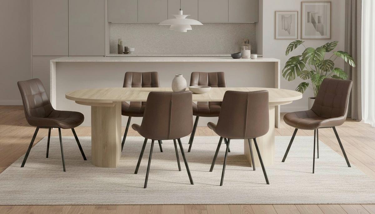 Esstisch Kiruna Eichefarben L: 115-268 cm - Eichefarben, MODERN, Holzwerkstoff (115-268/115/76cm) - P & B