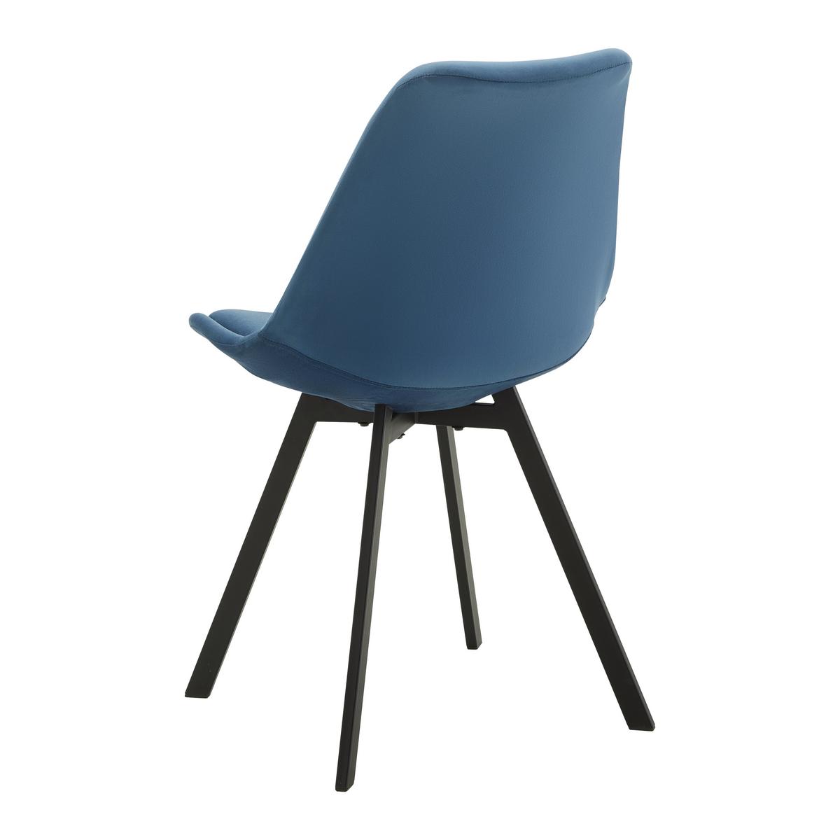 Židle ze sametu Mia - modrá - petrolej/černá, Moderní, kov/textil (45/84/55cm) - P & B