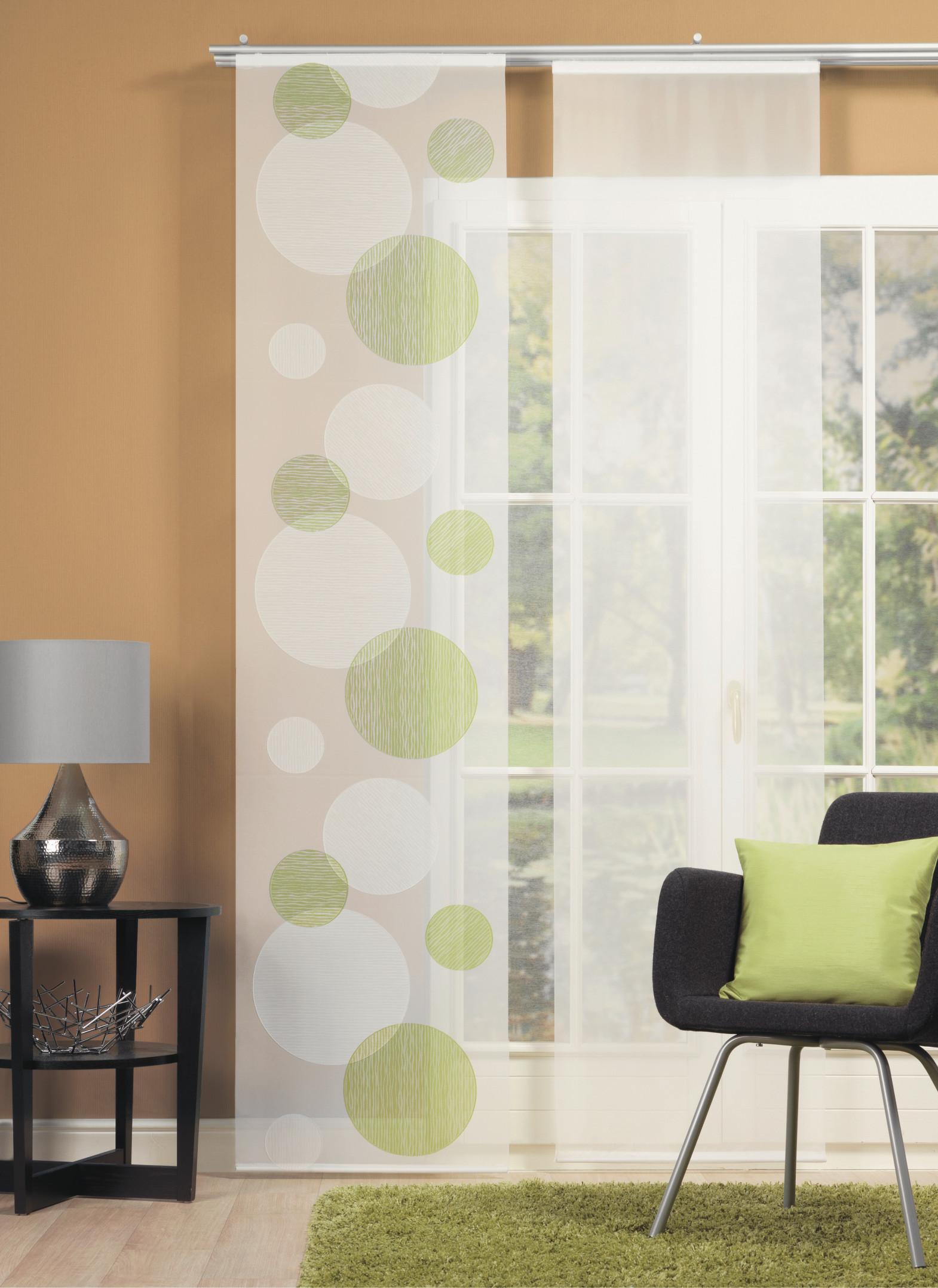 Flächenvorhang Yvette Grün - Grün, KONVENTIONELL, Textil (60/245cm) - Schmidt W. Gmbh