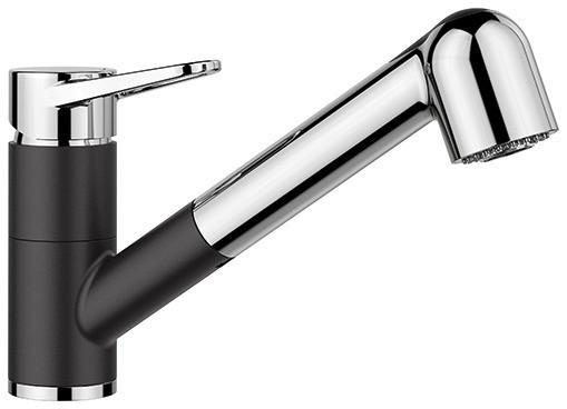 Küchenarmatur Blancowega-S Ii - Chromfarben/Schwarz, MODERN, Metall (4,8/17,7/25,9cm) - Blanco