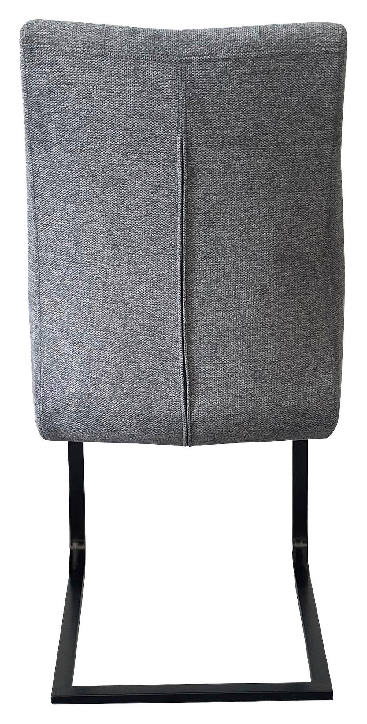 Schwingstuhl-Set Marlen XXL Dunkelgrau/Schwarz B: 47 cm - Dunkelgrau/Schwarz, LIFESTYLE, Textil/Metall (47/96/62cm) - MID.YOU