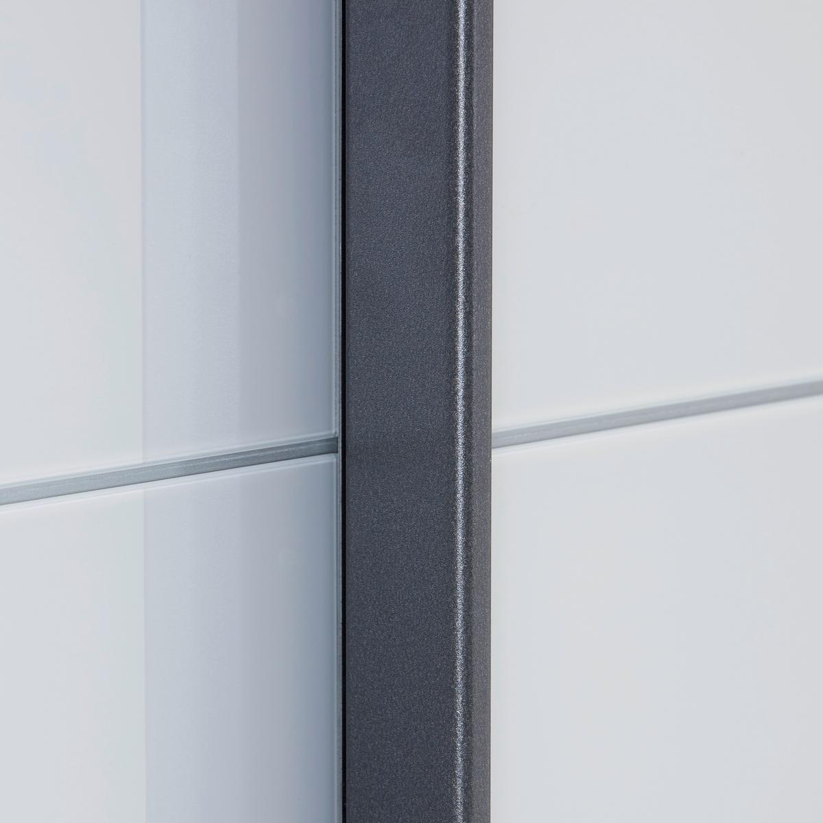 Schwebetürenschrank Glasfront 226 Cm Feldkirch 9, Grau - Dunkelgrau/Grau Hochglanz, MODERN, Glas/Holzwerkstoff (225/210/62cm)
