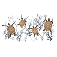 Wanddeko Turtle Naturf./schwarz/weiß B: 138 Cm - Schwarz/Naturfarben, Basics, Holzwerkstoff/Metall (132.7/69.9/5.7cm)