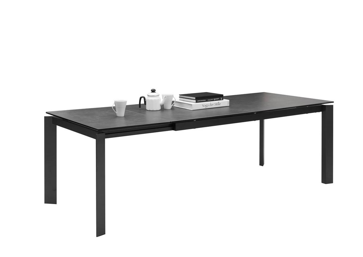 Esstisch Paul - Anthrazit, KONVENTIONELL, Glas/Keramik (180-240/95/76cm) - Livetastic